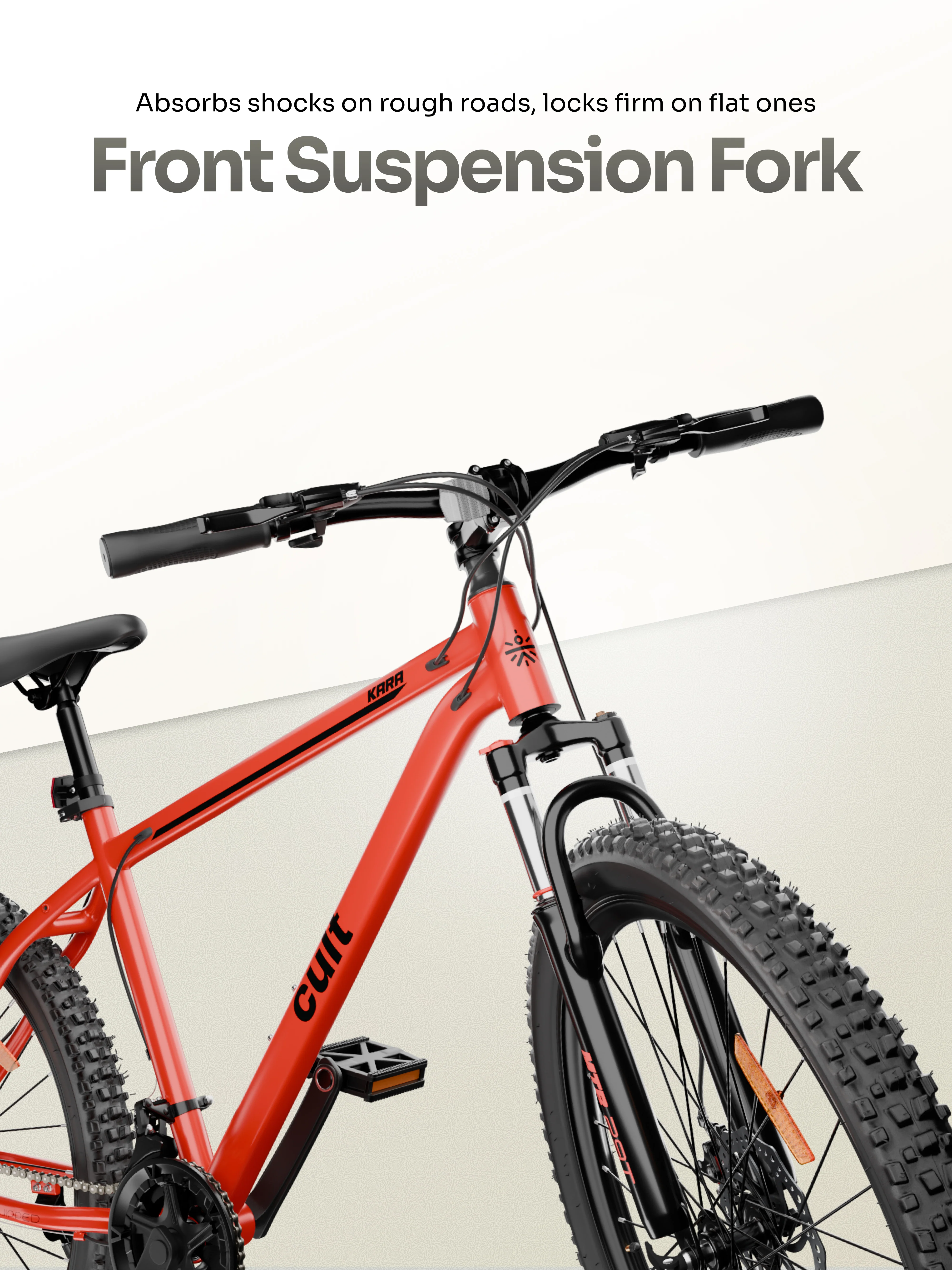 Cult Kara 29T Alloy Mountain Bike with Dual Disc Brake and Front Suspension, Red - Image 4
