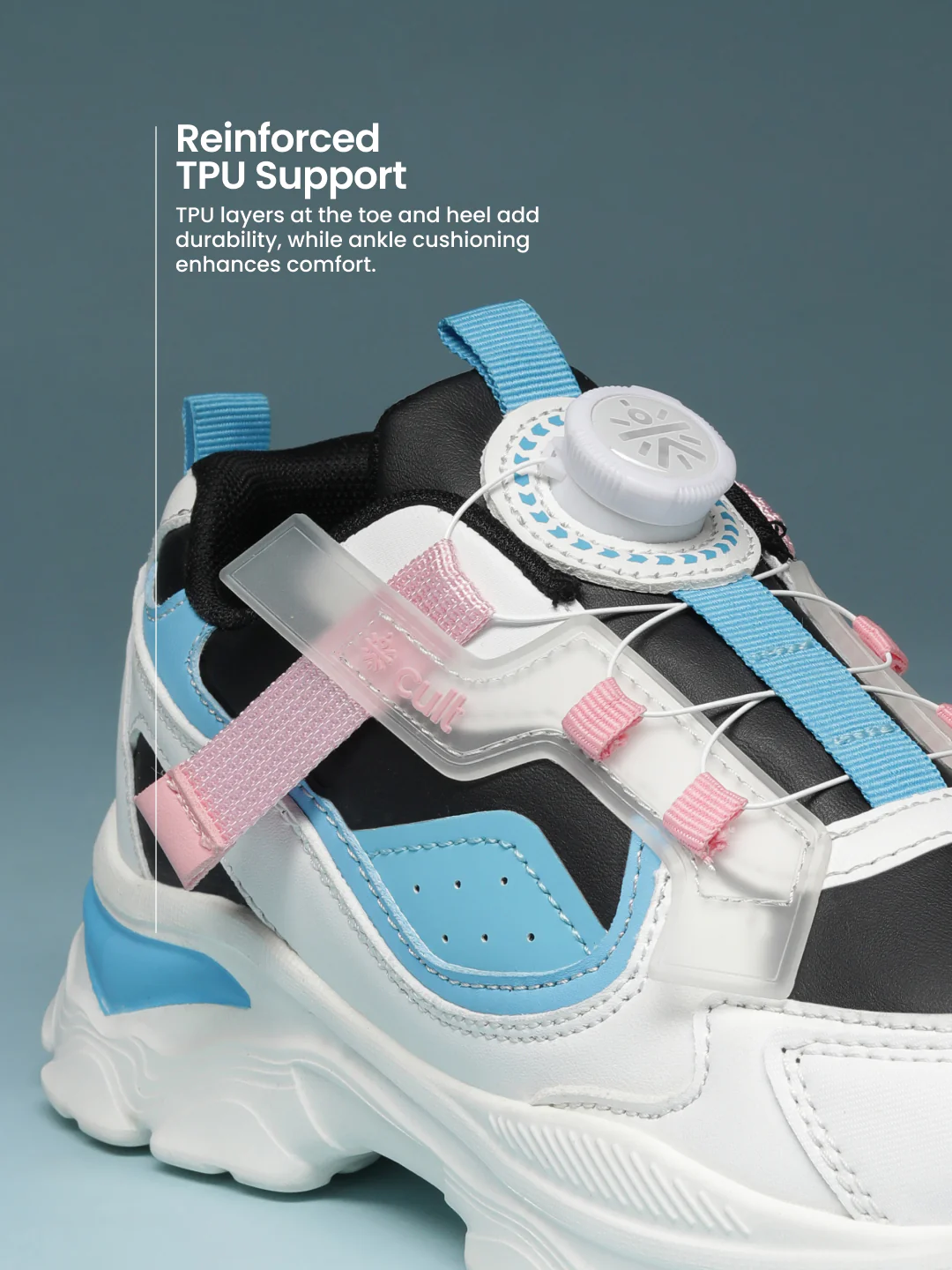 cult Kids' Zoomster Sneakers - White/Black - Image 6