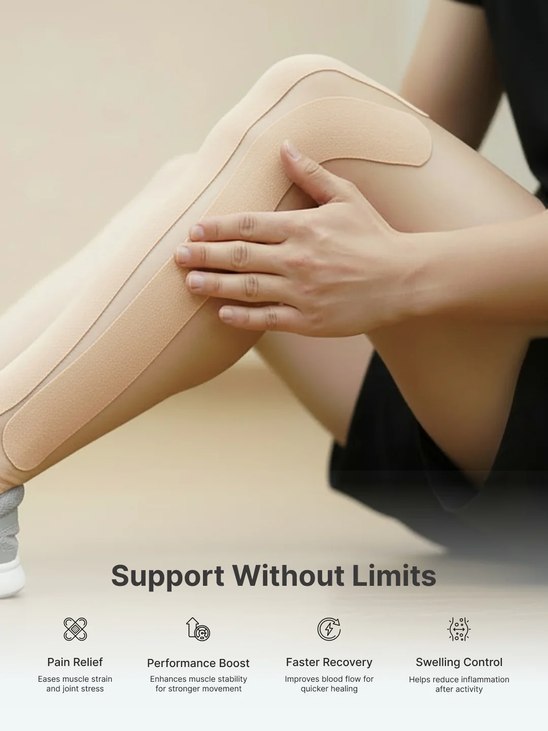 cult Kinesiology Tape Beige - Muscle Support & Injury Recovery - Image 5