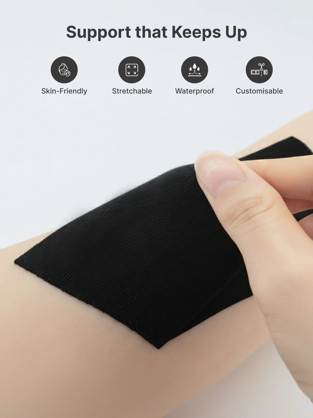 cult Kinesiology Tape Black - Muscle Support & Injury Recovery - Image 3