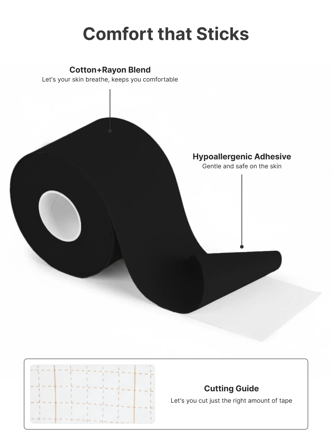 cult Kinesiology Tape Black - Muscle Support & Injury Recovery - Image 4