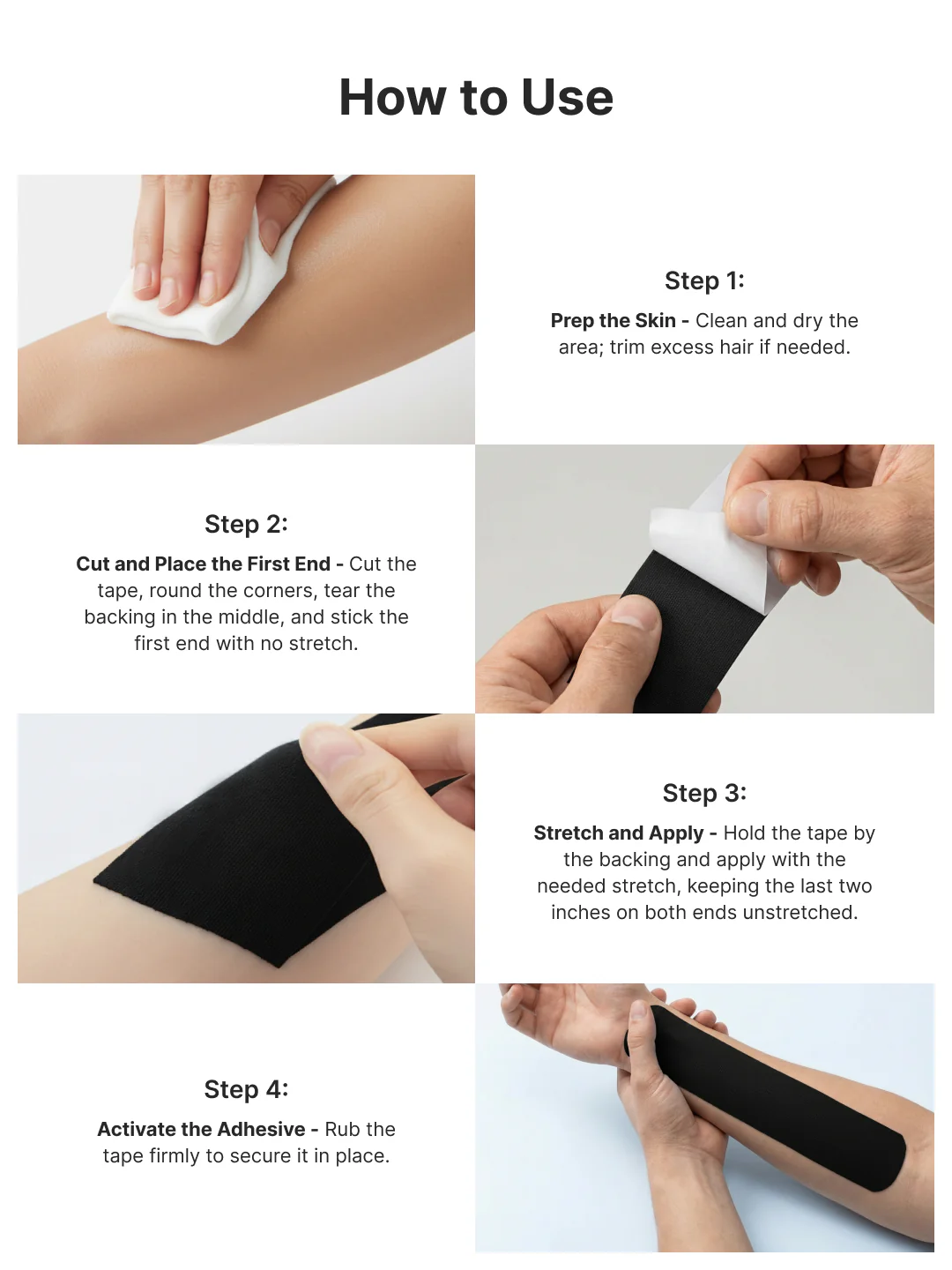 cult Kinesiology Tape Black - Muscle Support & Injury Recovery - Image 7