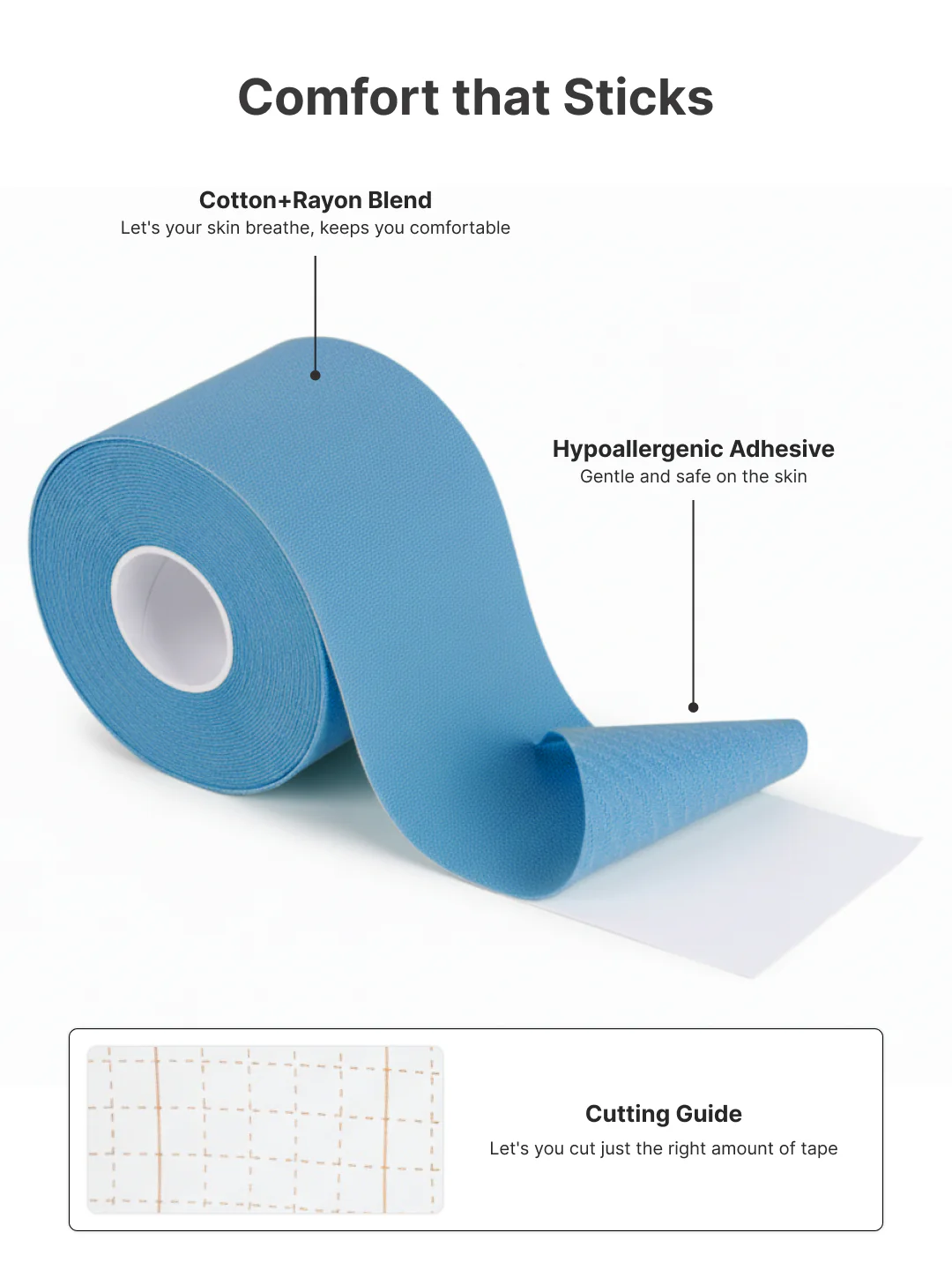 cult Kinesiology Tape Blue - Muscle Support & Injury Recovery - Image 4