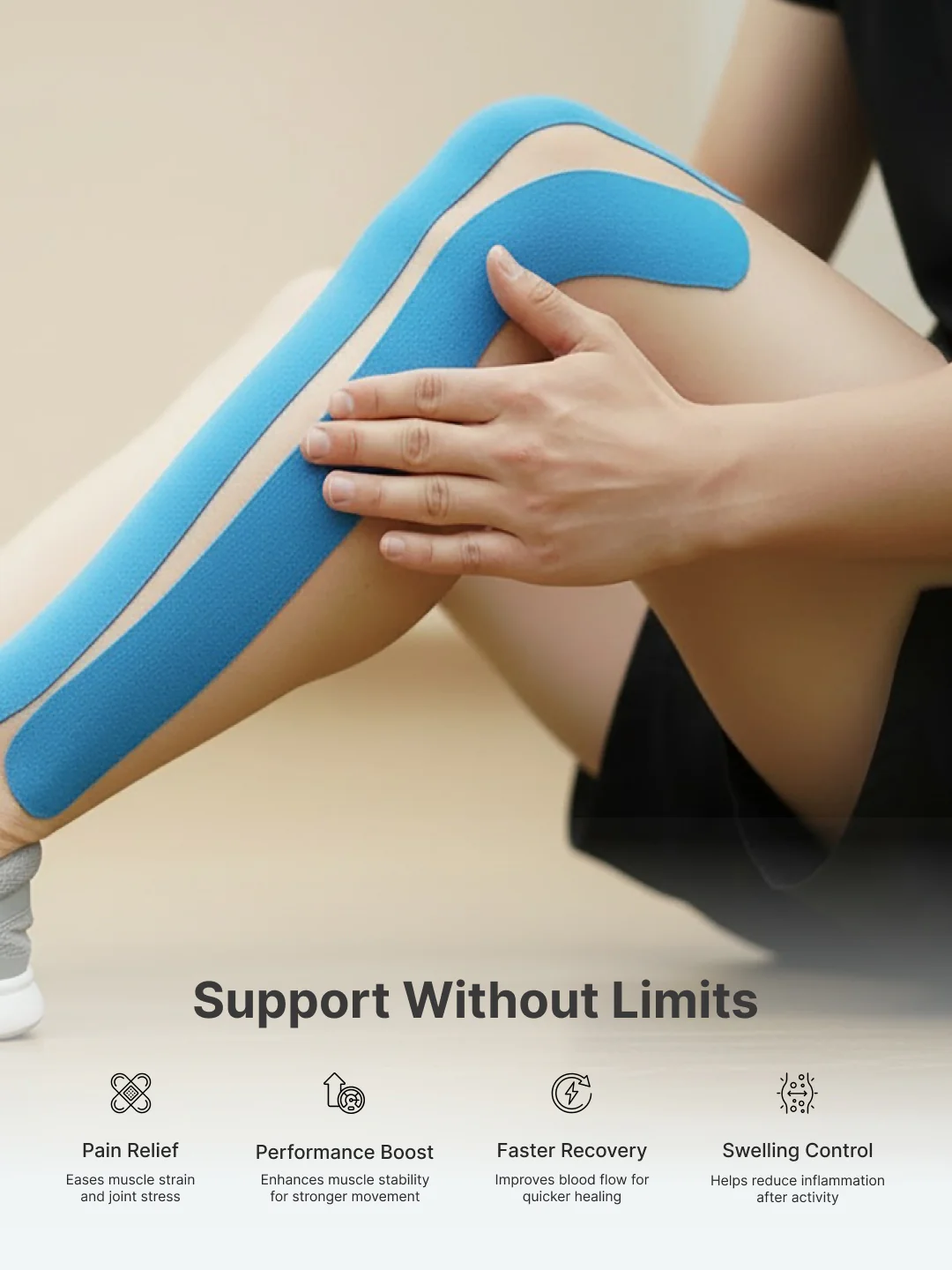 cult Kinesiology Tape Blue - Muscle Support & Injury Recovery - Image 5