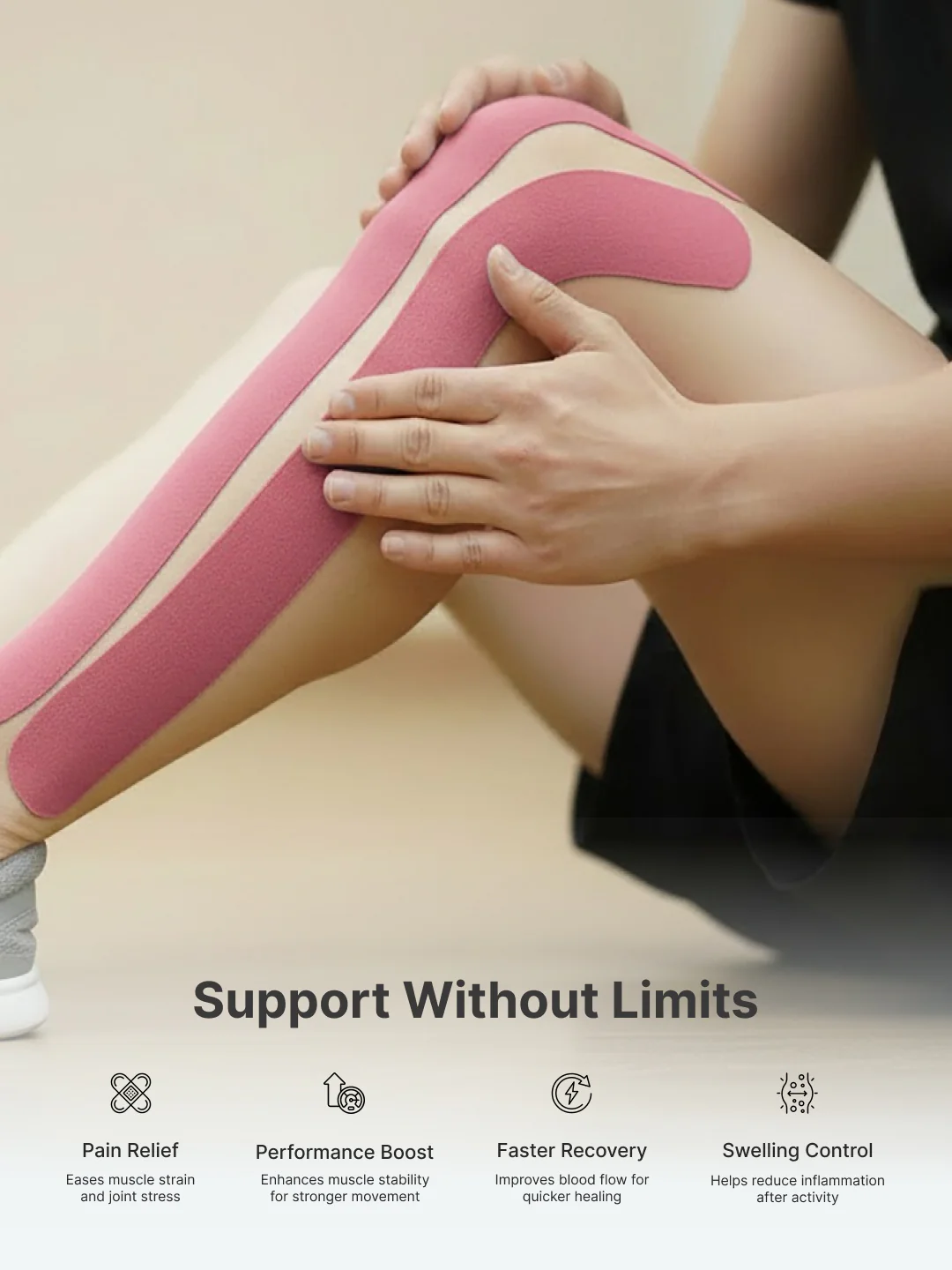 cult Kinesiology Tape Pink - Muscle Support & Injury Recovery - Image 5