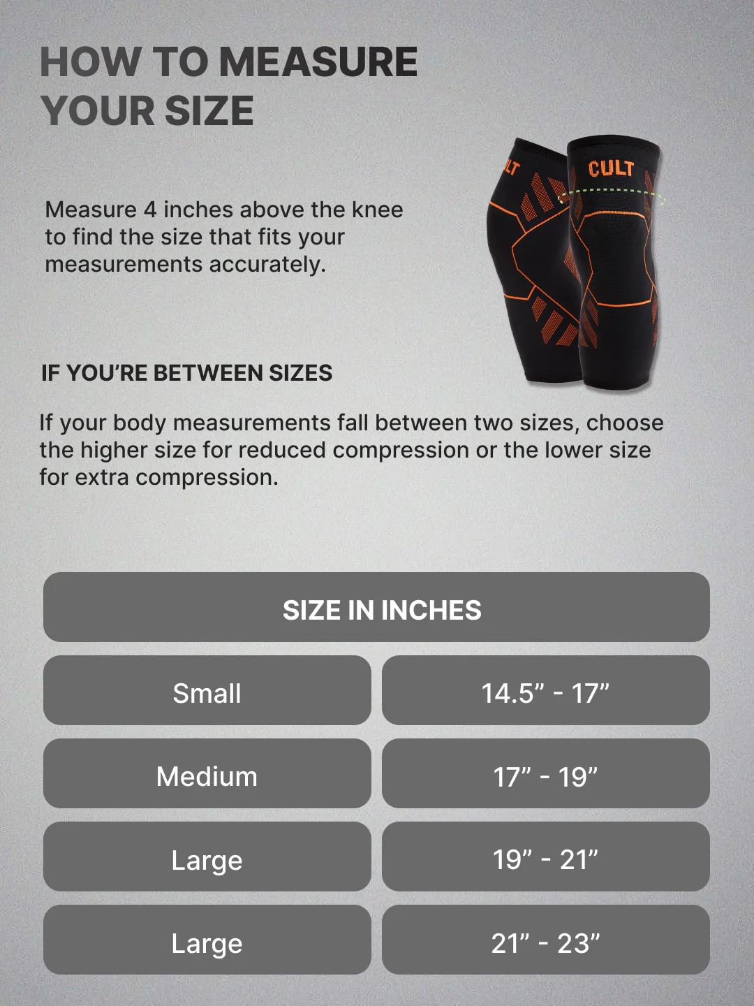 cult Knee Support For Men & Women For Gym, Exercise, Running, Cycling Knee Braces Pair For Sports & Workout Knee Support For Knee Pain Relief Black XL - Image 4