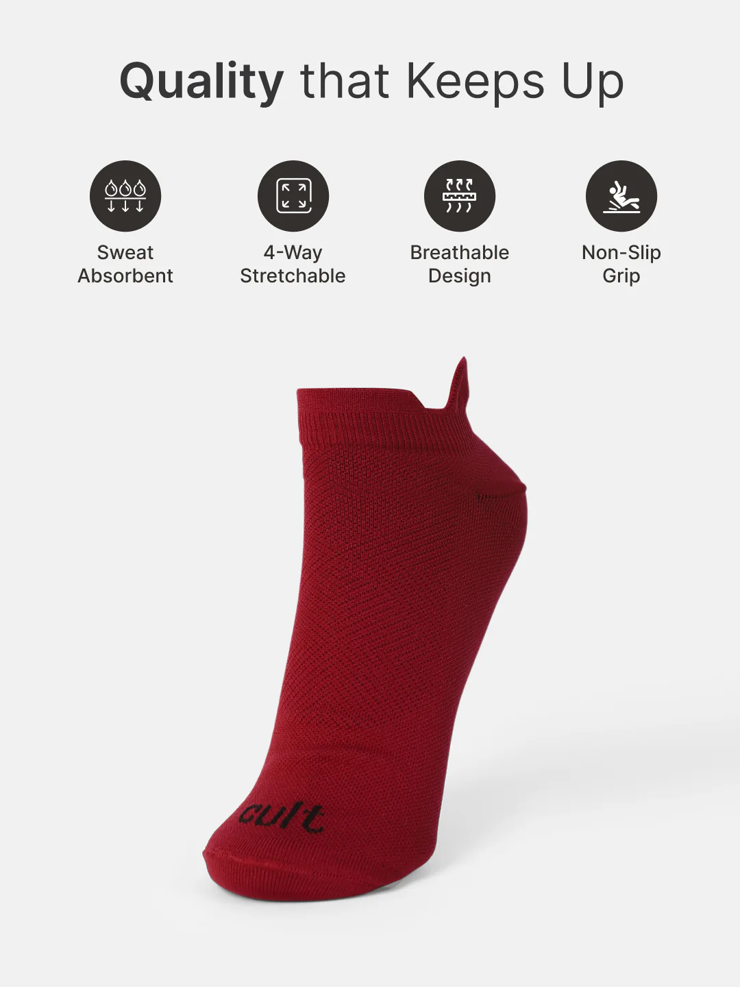 Sports Low Ankle Length Pack of 3 Olive,Black & Maroon Solid Men's Cotton Socks - Image 3