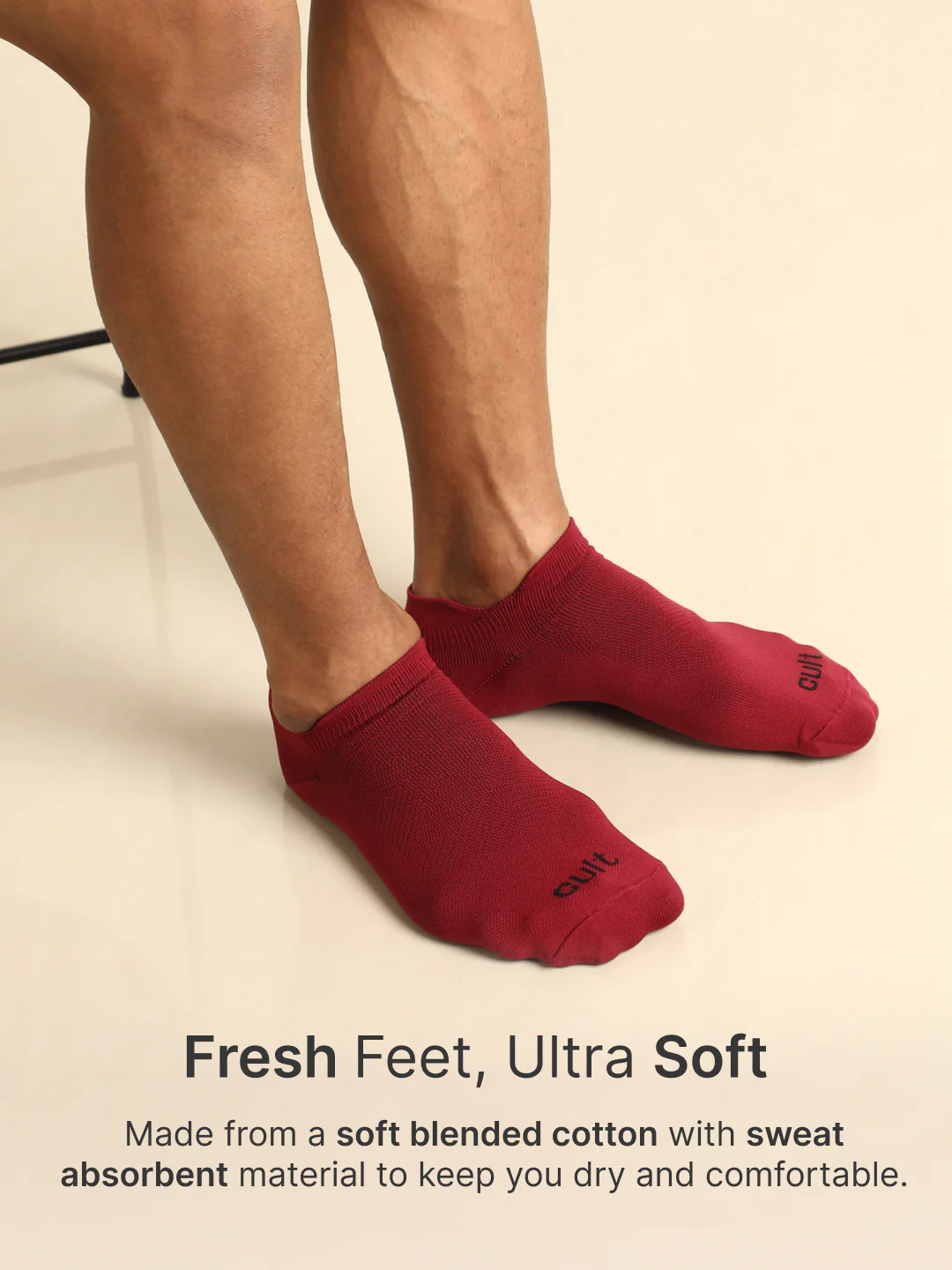 Sports Low Ankle Length Pack of 3 Olive,Black & Maroon Solid Men's Cotton Socks - Image 4