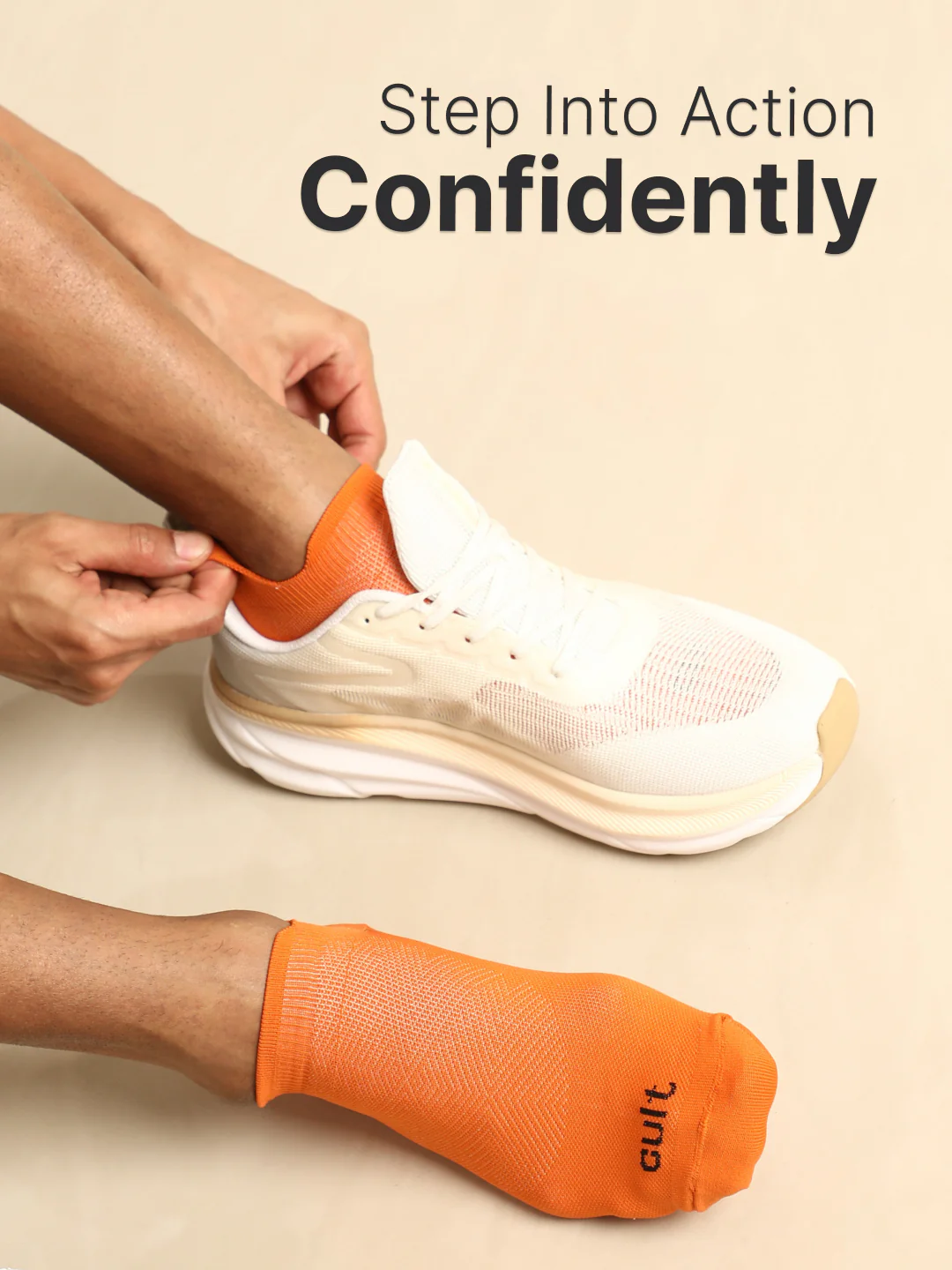 Sports Low Ankle Length Pack of 5 Orange,Navy,White,Blue & Black Men's Cotton Socks - Image 2
