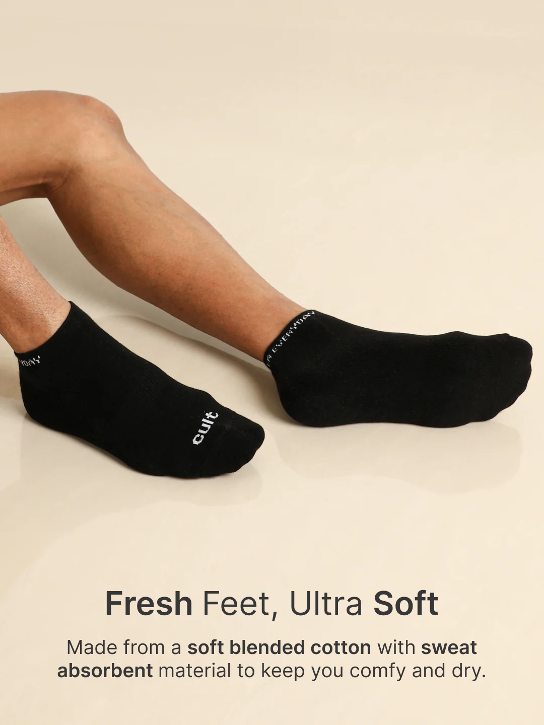 Sports Low Ankle Length Grey,White & Black Pack of 3 Men's Cotton Socks - Image 4