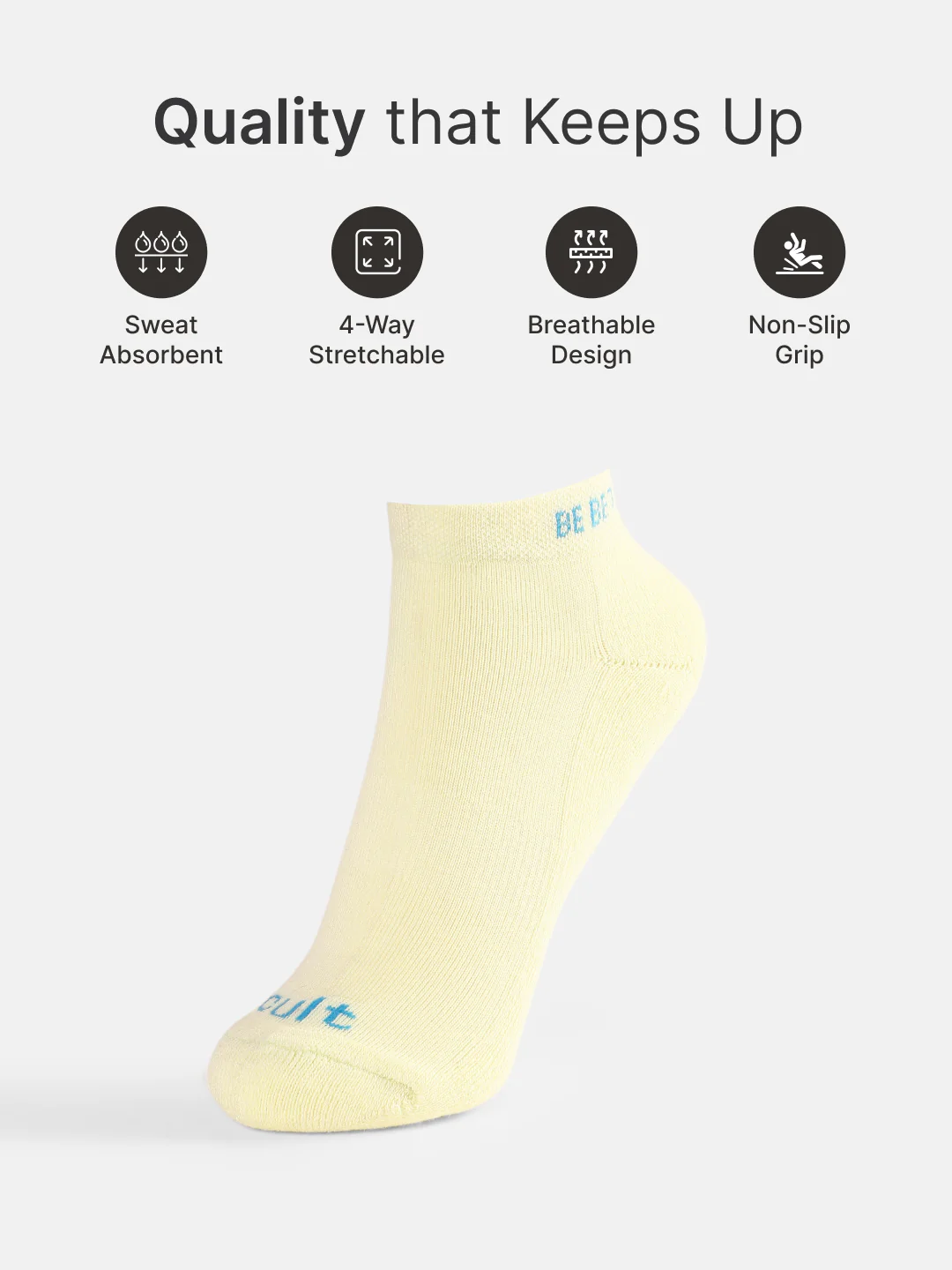 Sports Low Ankle Length Terry Pack of 3 Sea Green,White & Yellow Socks Women - Image 3