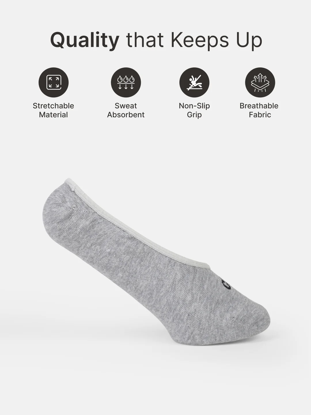 Casual Low Cut Invisible Pack of 3 Grey,Powder Blue & Black Terry Solid Women's Socks - Image 3