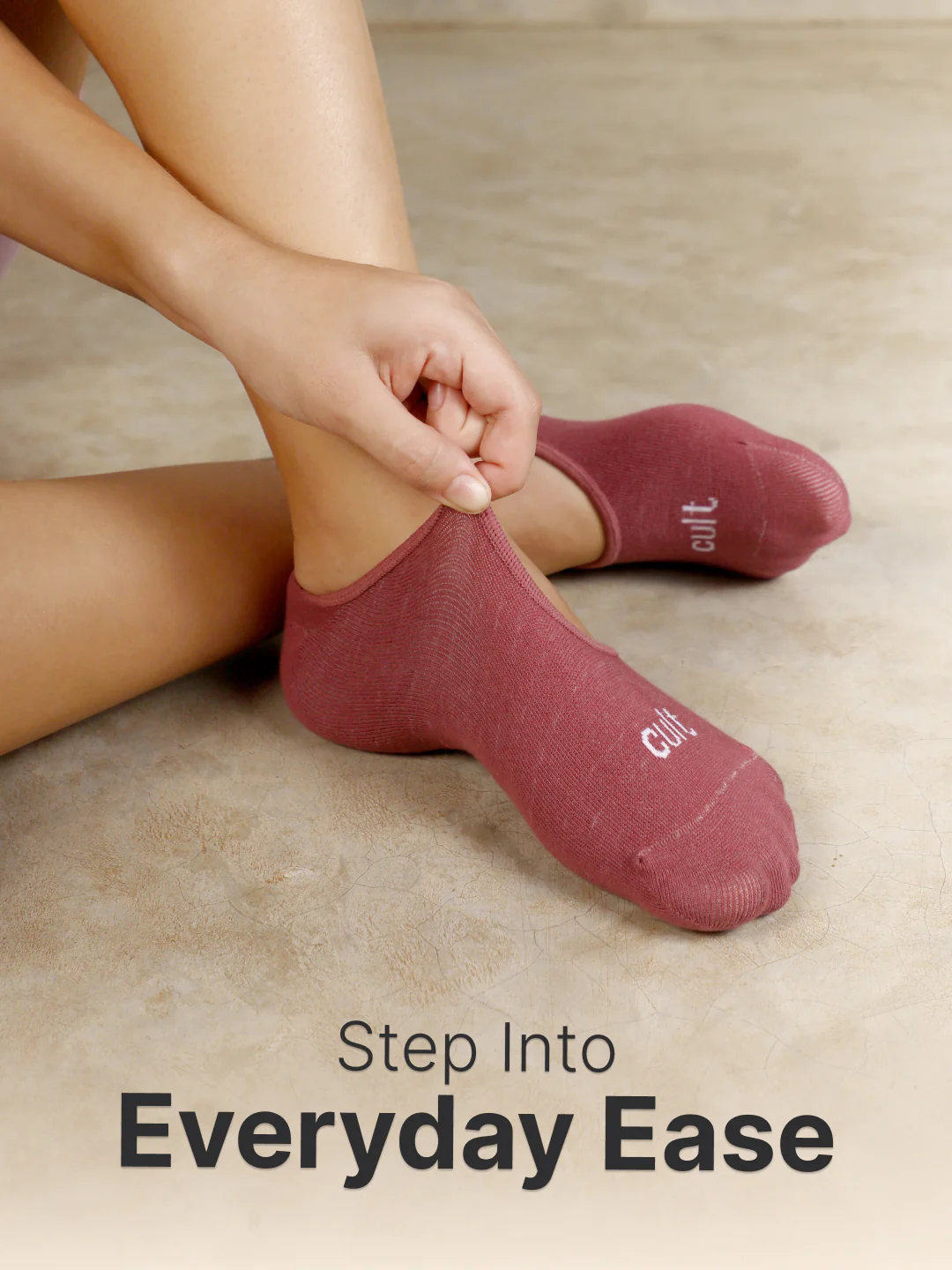 Casual Low Cut Invisible Pack of 3 Berry Red,Pink & Wine Terry Solid Women's Socks - Image 2