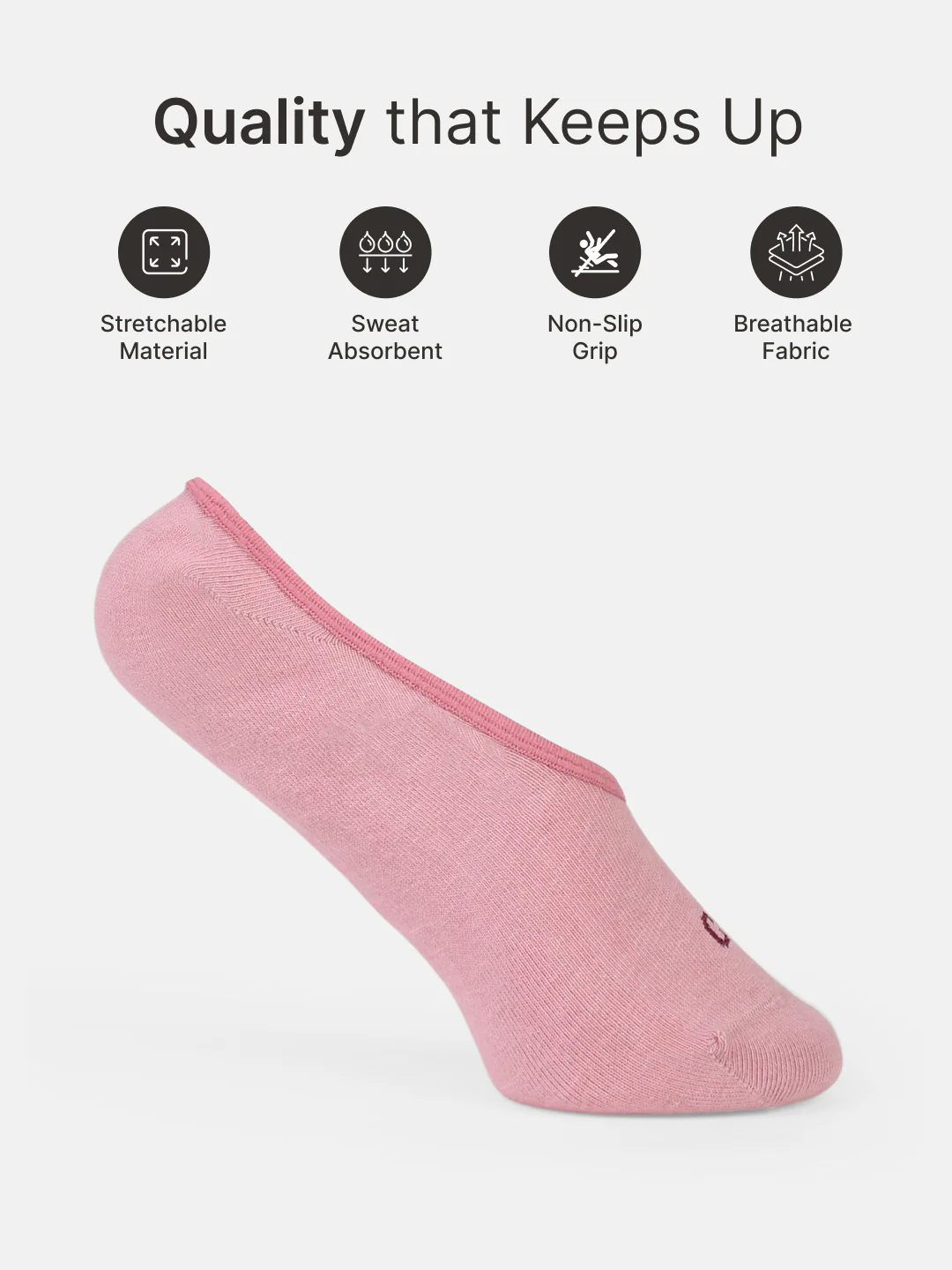 Casual Low Cut Invisible Pack of 3 Berry Red,Pink & Wine Terry Solid Women's Socks - Image 3