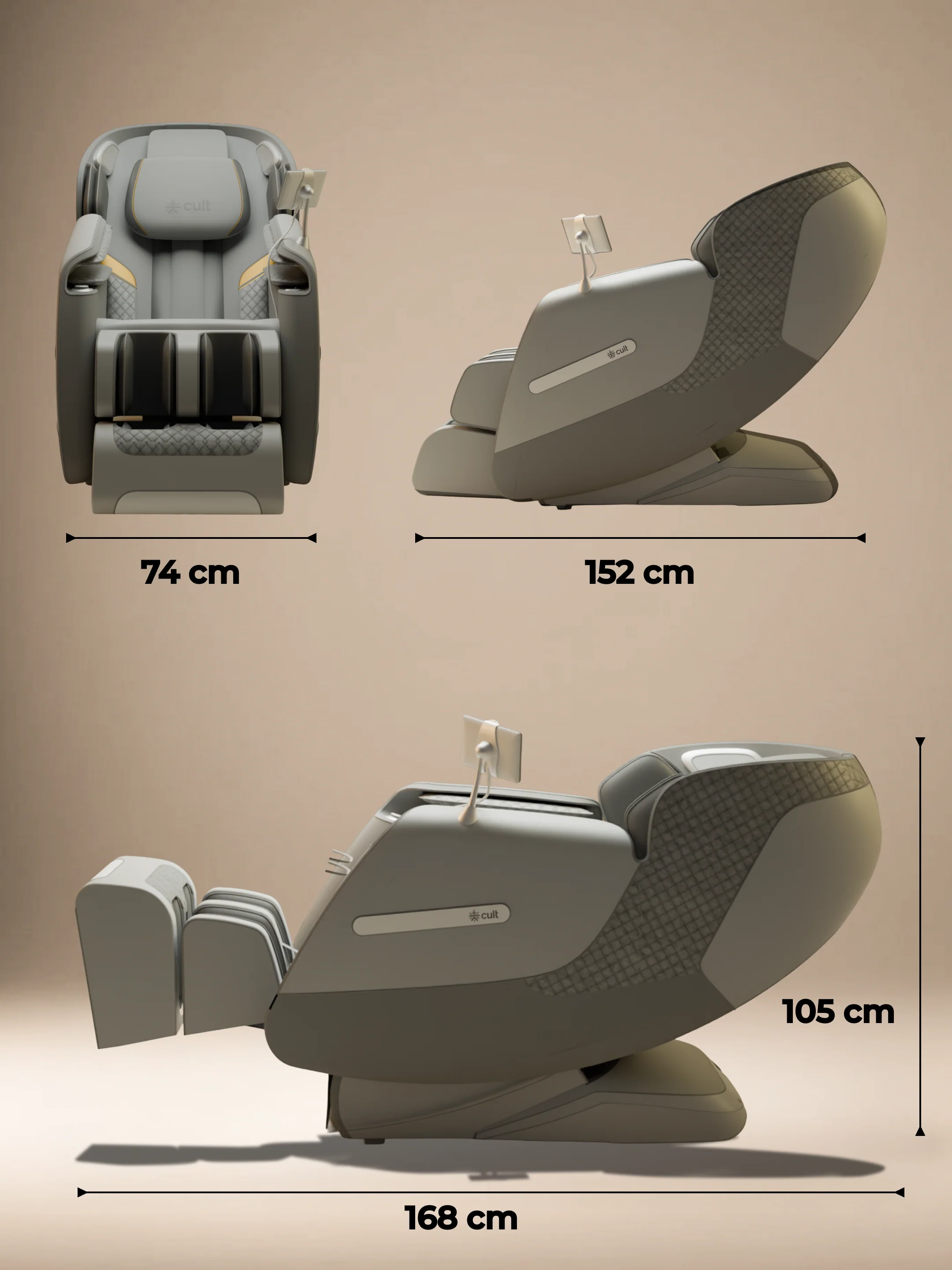 Cult LUXE Massage Chair | Zero Gravity with AI Voice & Bluetooth | 3D Experience | Smart Dial & 18 Preset Programs | Smart Touch Screen - Image 10