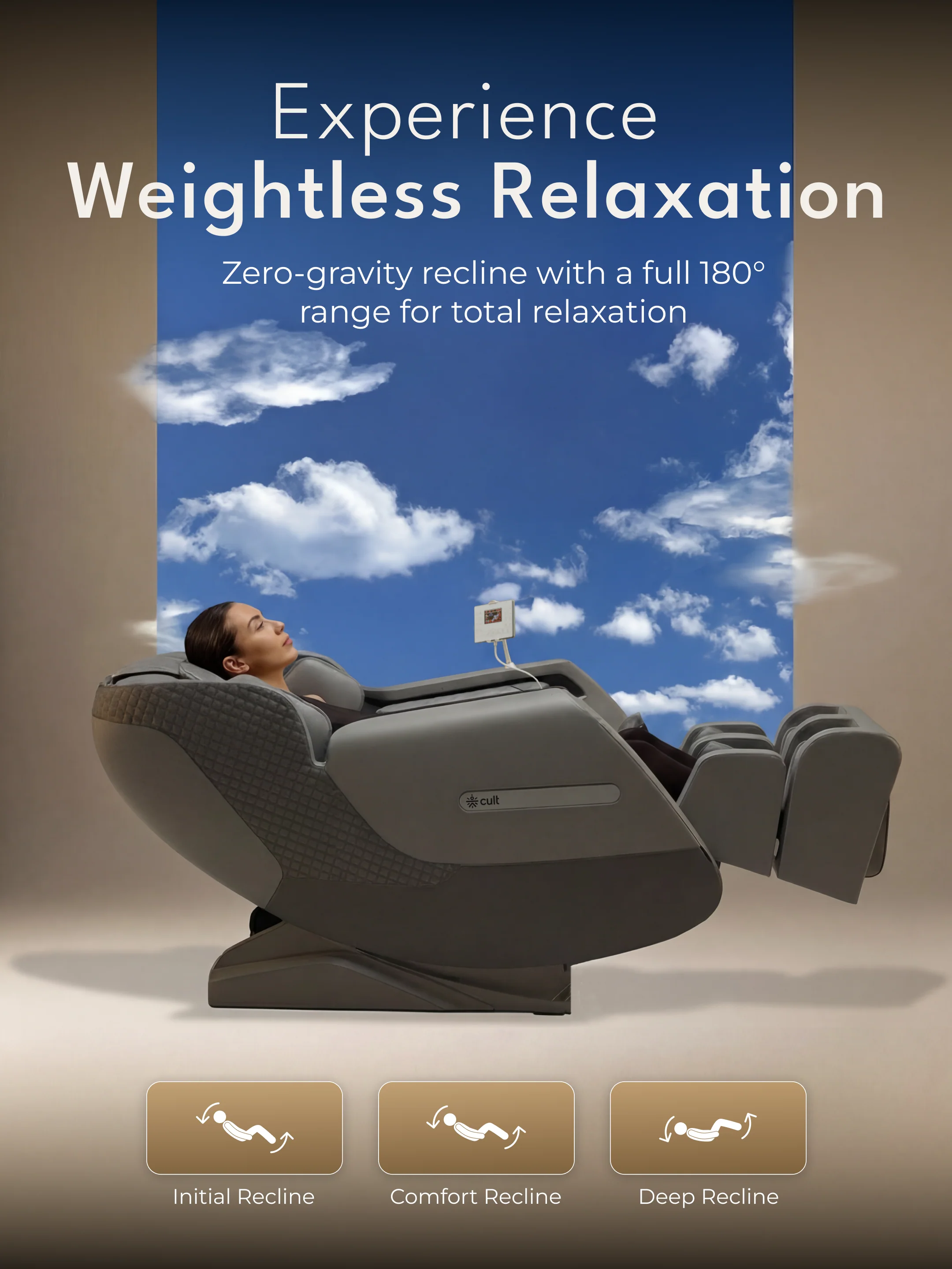 Cult LUXE Massage Chair | Zero Gravity with AI Voice & Bluetooth | 3D Experience | Smart Dial & 18 Preset Programs | Smart Touch Screen - Image 5