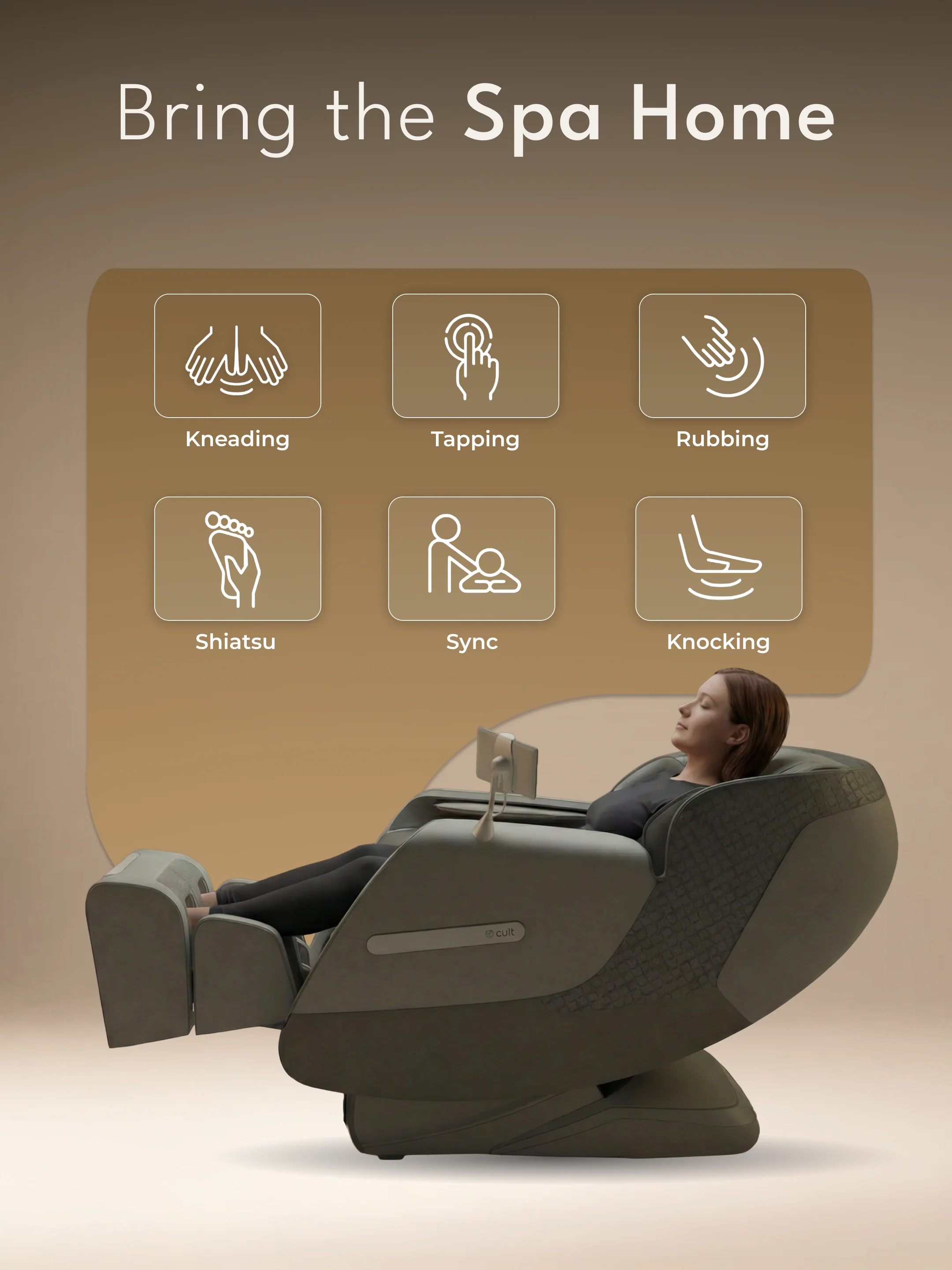 Cult LUXE Massage Chair | Zero Gravity with AI Voice & Bluetooth | 3D Experience | Smart Dial & 18 Preset Programs | Smart Touch Screen - Image 7