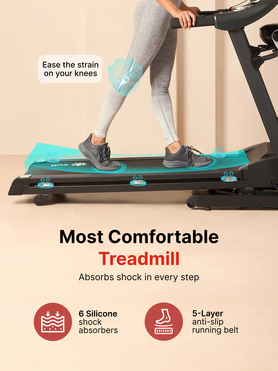 CultRunM4Auto 5 HP Peak Treadmill | 15-level Auto-Incline & Massager | Max Weight-120kg | Max Speed-14.8kmph (with 6 Months Extended Warranty) - Image 4