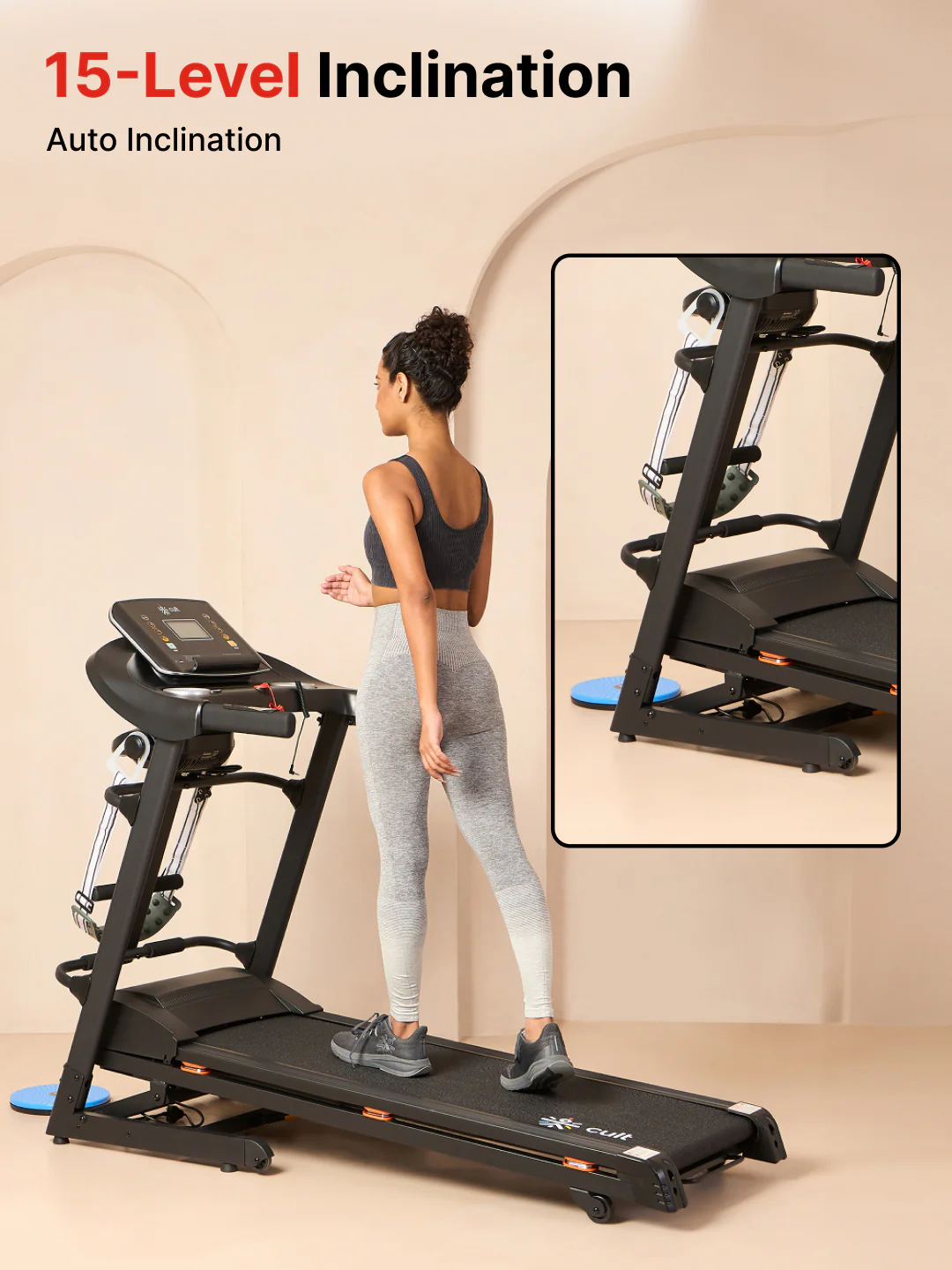 CultRunM4Auto 5 HP Peak Treadmill | 15-level Auto-Incline & Massager | Max Weight-120kg | Max Speed-14.8kmph (with 6 Months Extended Warranty) - Image 6