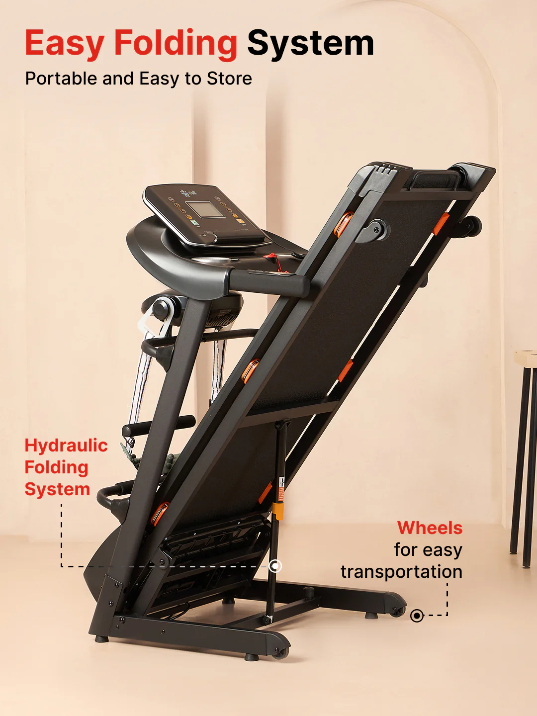 CultRunM4Auto 5 HP Peak Treadmill | 15-level Auto-Incline & Massager | Max Weight-120kg | Max Speed-14.8kmph (with 6 Months Extended Warranty) - Image 7