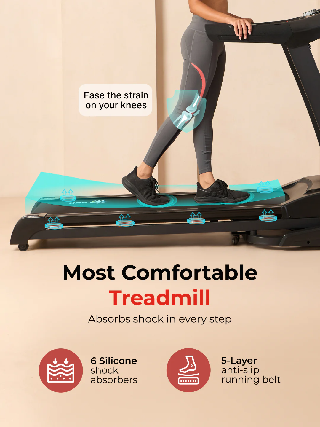 Cultrun M6 Nova 6 HP Peak Treadmill | 15-level Auto-Incline & Massager | Max Weight-140kg | Max Speed-18kmph (with 6 Months Extended Warranty) - Image 7