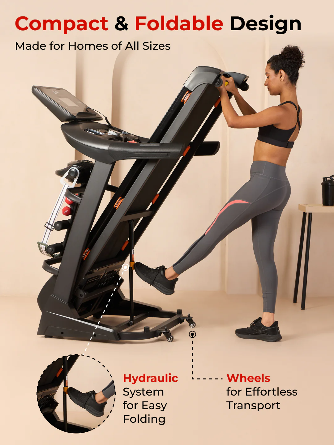 Cultrun M6 Nova 6 HP Peak Treadmill | 15-level Auto-Incline & Massager | Max Weight-140kg | Max Speed-18kmph (with 6 Months Extended Warranty) - Image 9