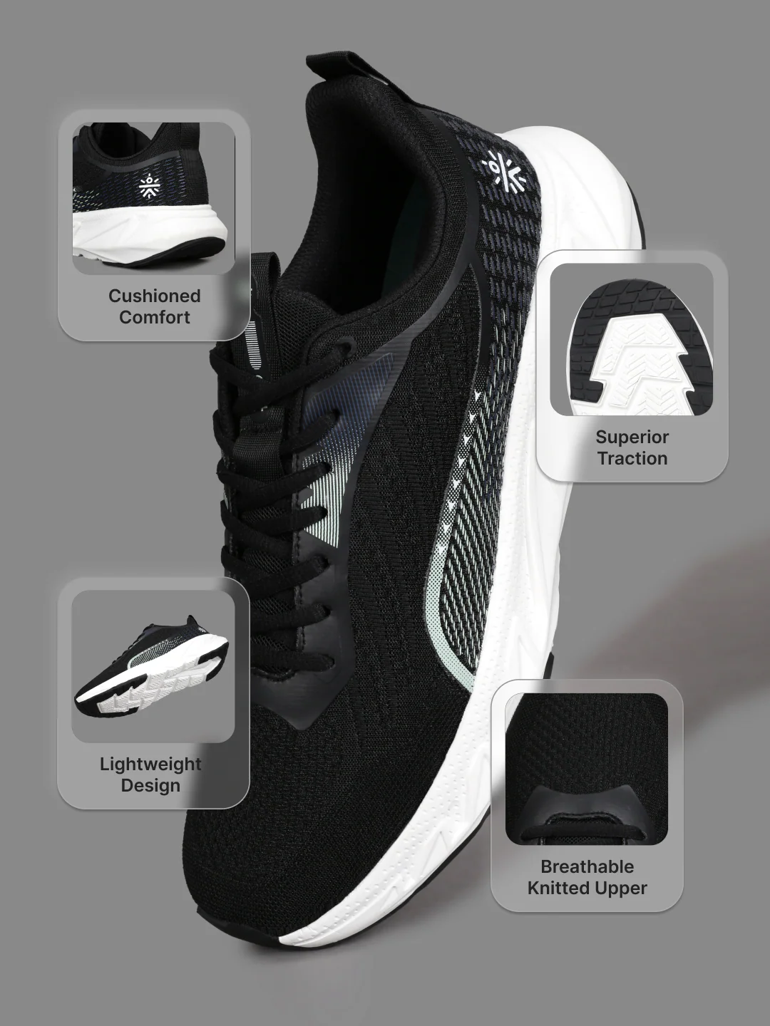 cult Men's Aerion Running Shoes - Black - Image 5
