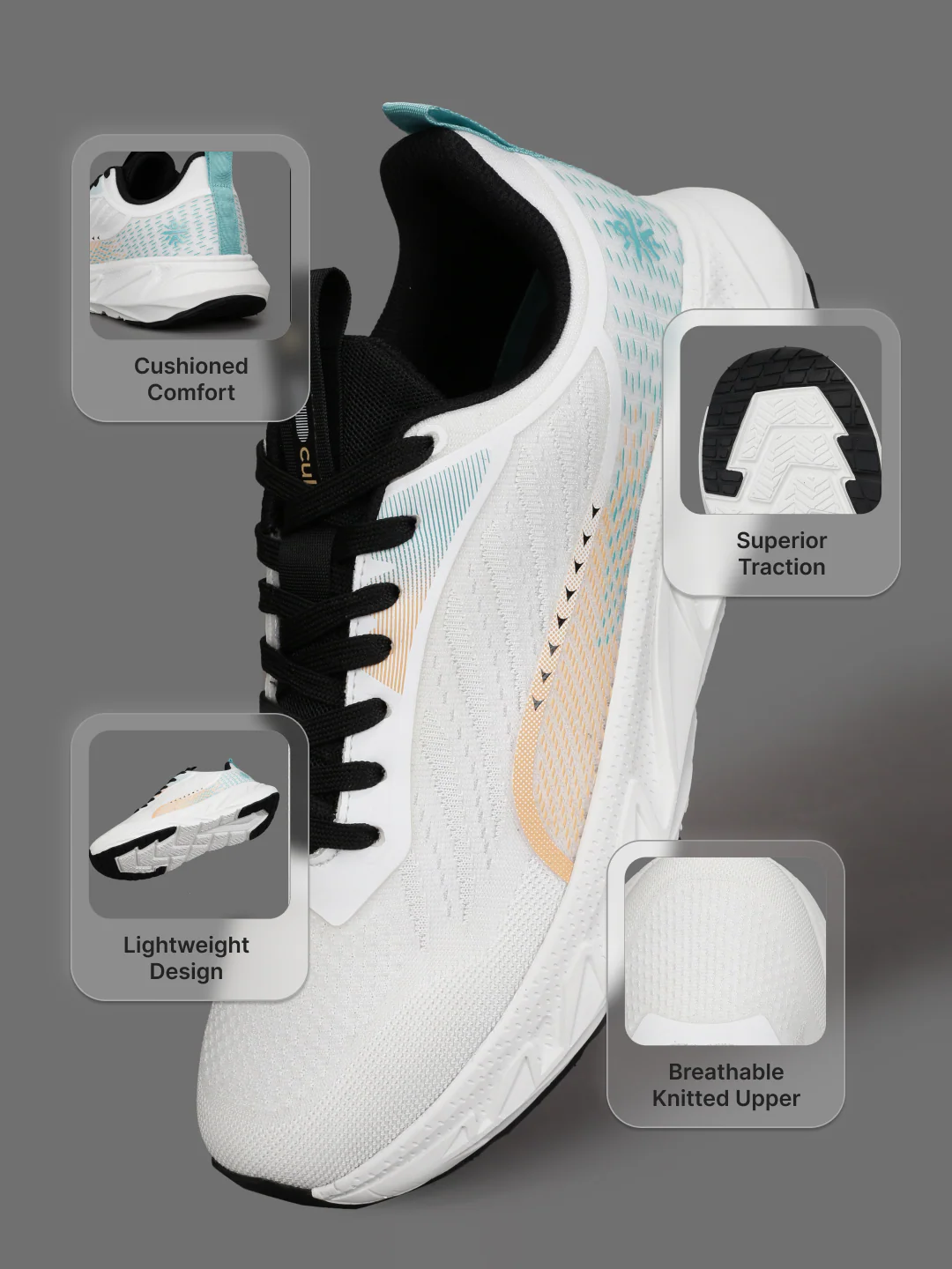 cult Men's Aerion Running Shoes - White - Image 5