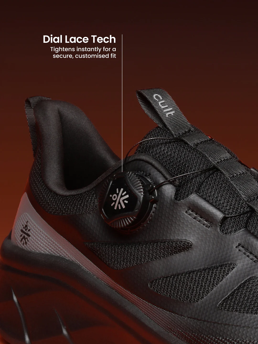 cult Men's AeroSprint Walking Shoes - Black/D.Grey - Image 5