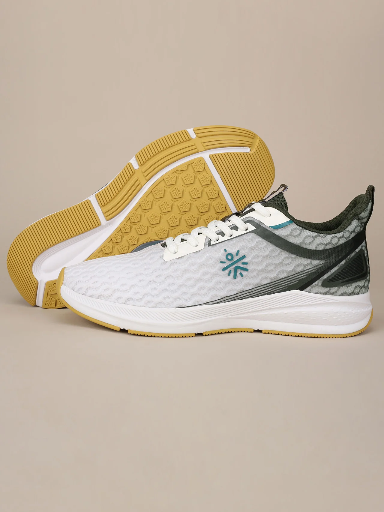 cult Men's AeroStride Casual Shoes - White/Olive - Image 6