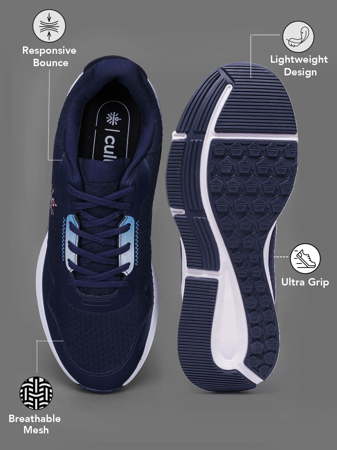 cult Men's AirStride Casual Shoes - Navy Blue - Image 3
