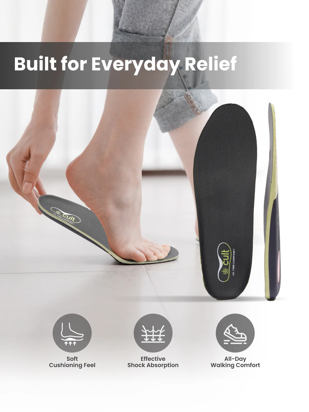 cult Men's Severe Flat Feet-Arch Correct Insoles - Image 4