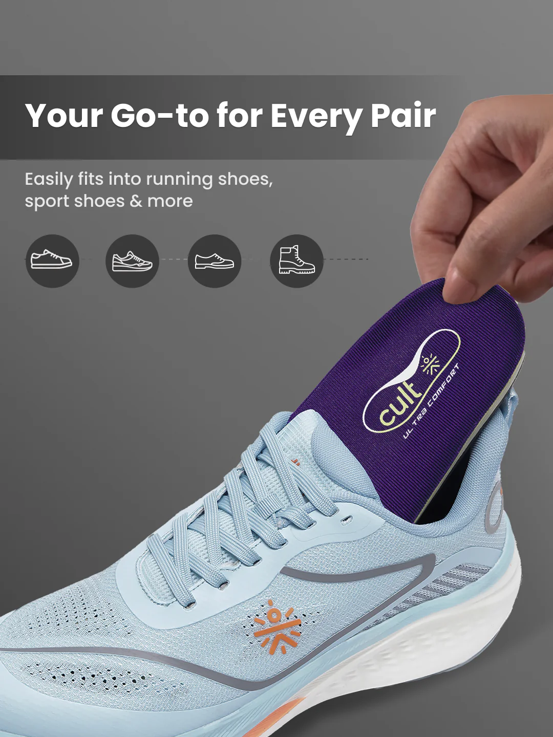 cult Men's High Arch Support- Arch Elevate Insoles - Image 6