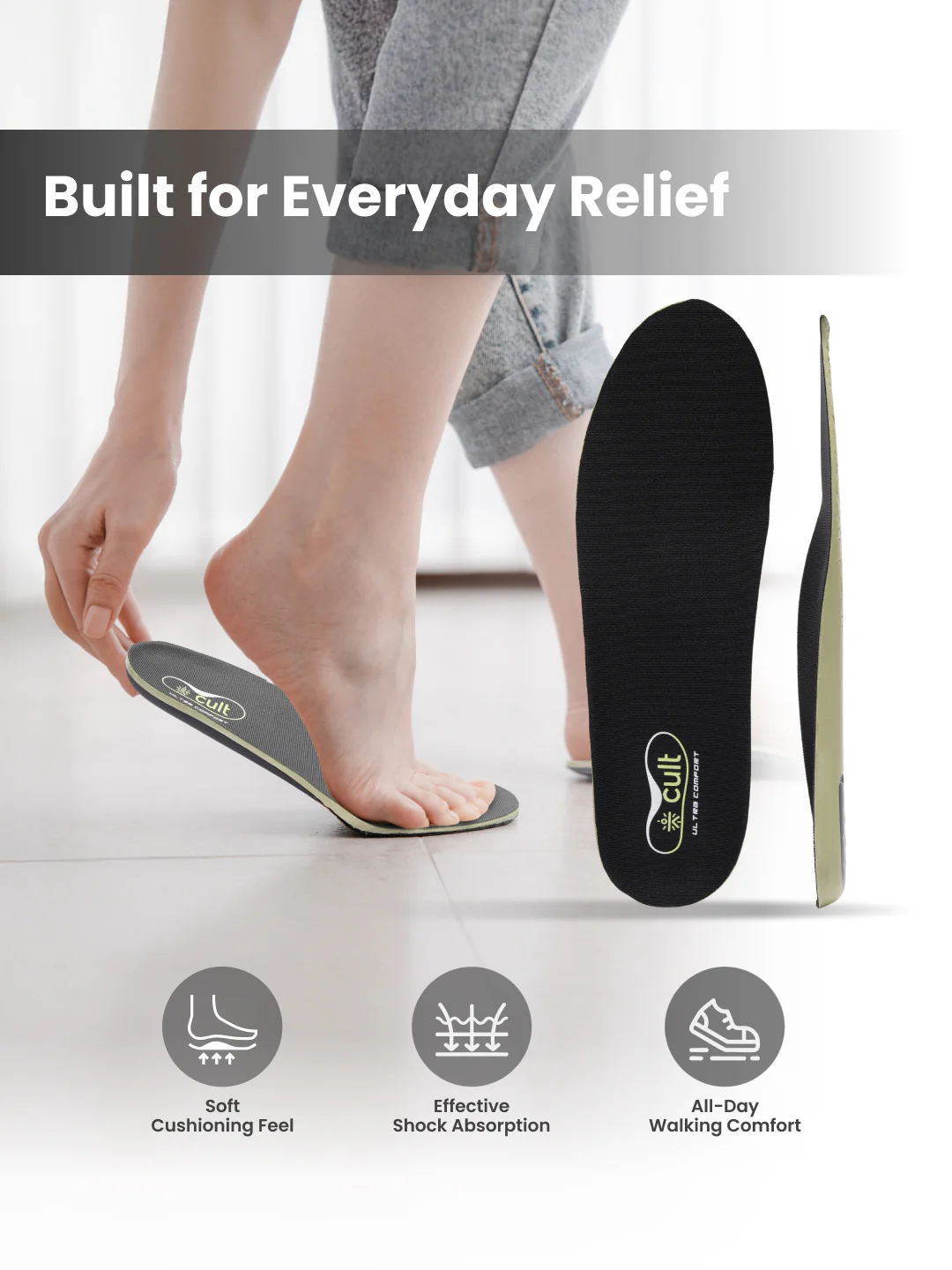 cult Men's Mild Flat Feet- Arch Pro Insoles - Image 4