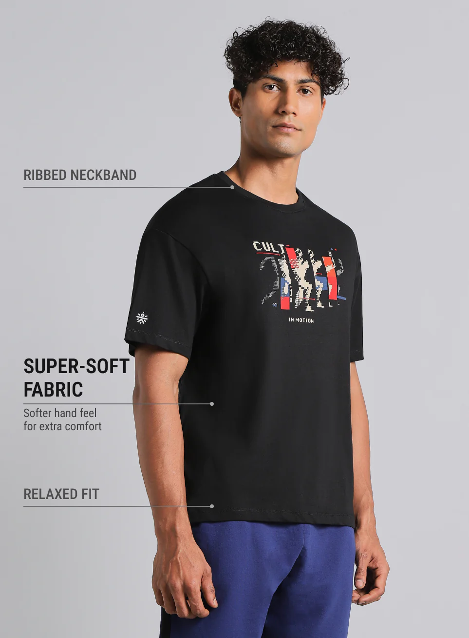 Cult Men's Black in Motion Graphic Relaxed Fit T-shirt - Image 5