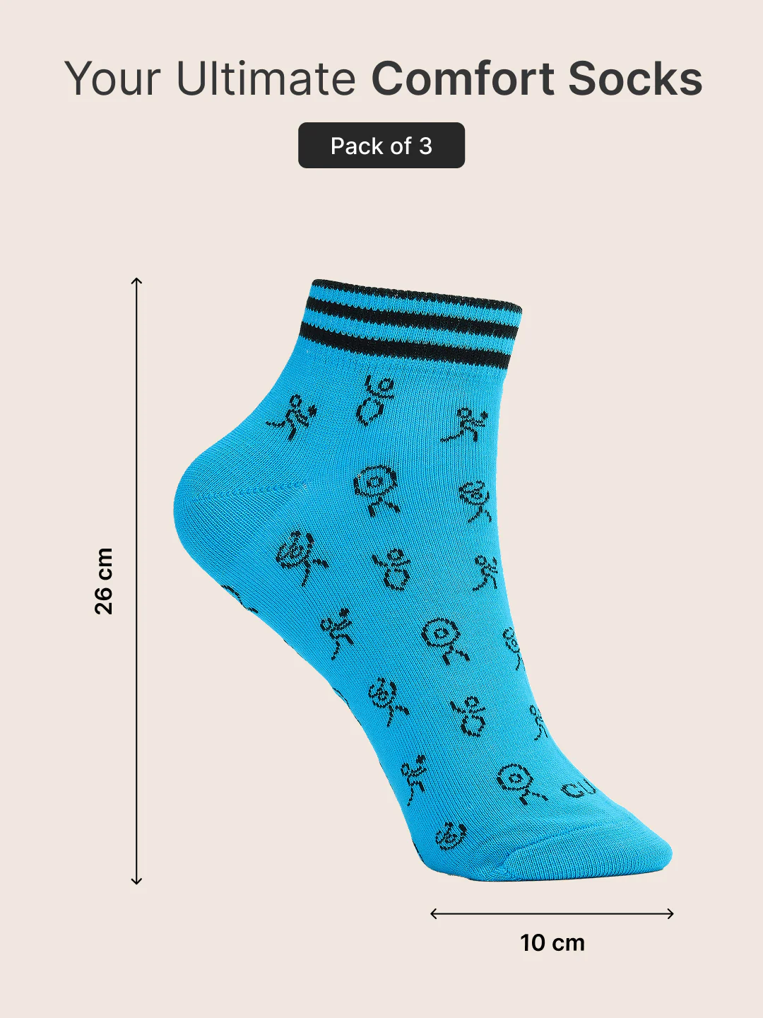 CULT Men's Ankle Length Cotton Socks  Ultra Soft, Breathable & Anti-Microbial  Casual & Sports Socks with Moisture-Absorbent Fabric - Image 3