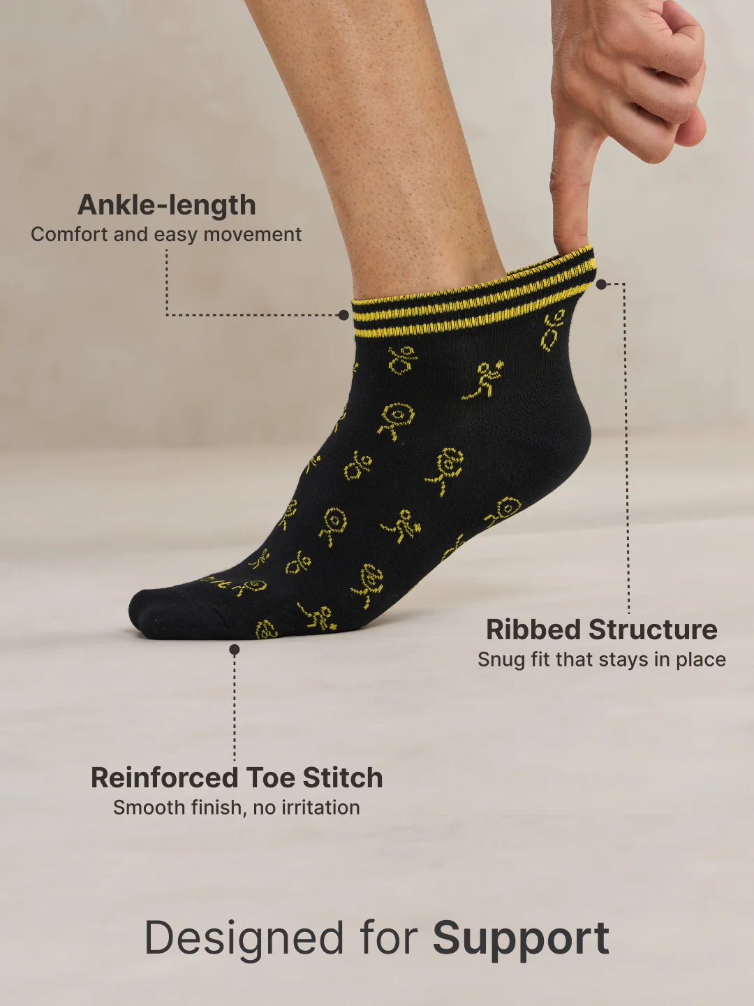 CULT Men's Ankle Length Cotton Socks  Ultra Soft, Breathable & Anti-Microbial  Casual & Sports Socks with Moisture-Absorbent Fabric - Image 6