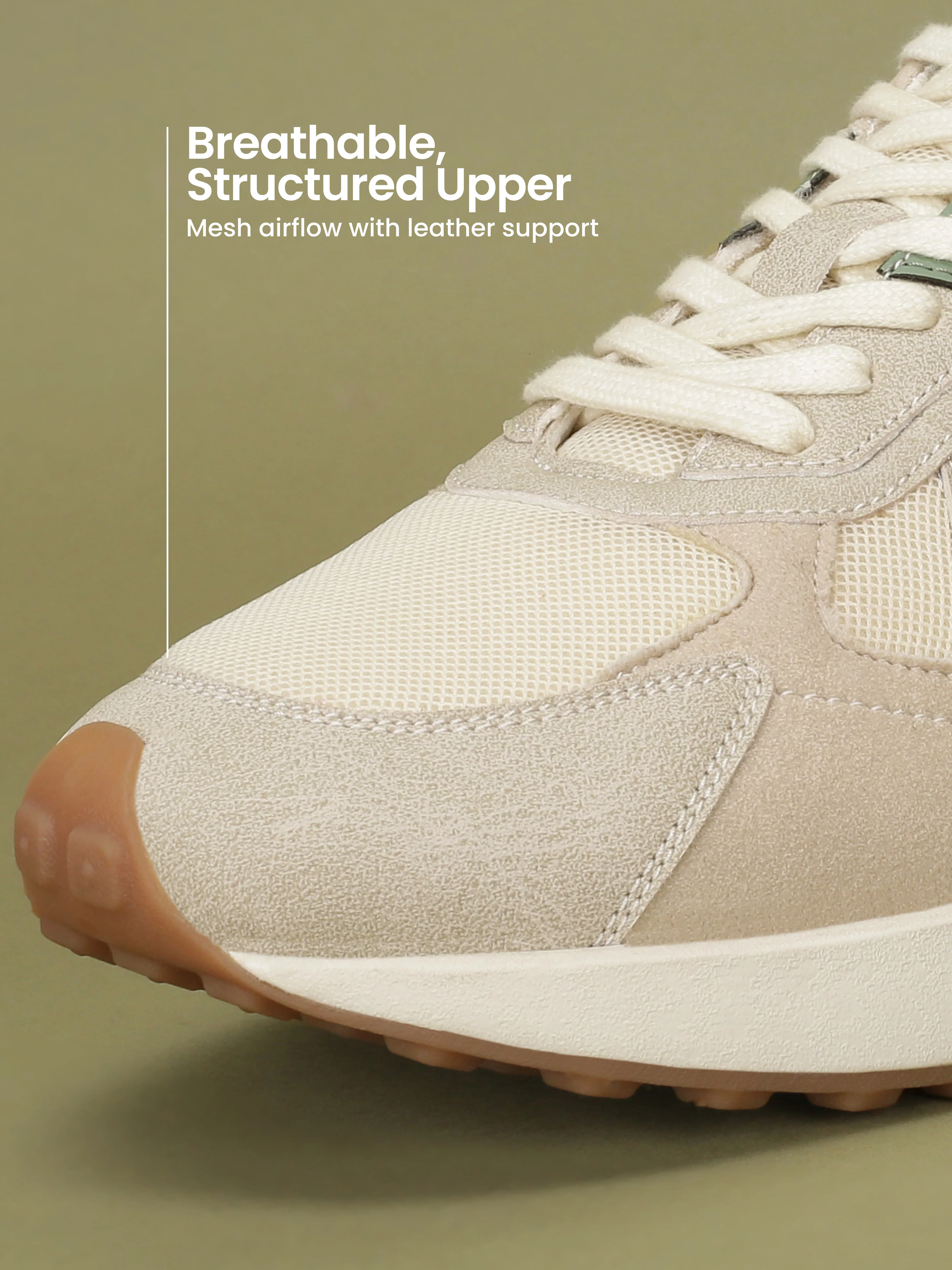 cult Men's EasyBreezy Sneakers - Beige/Olive - Image 4