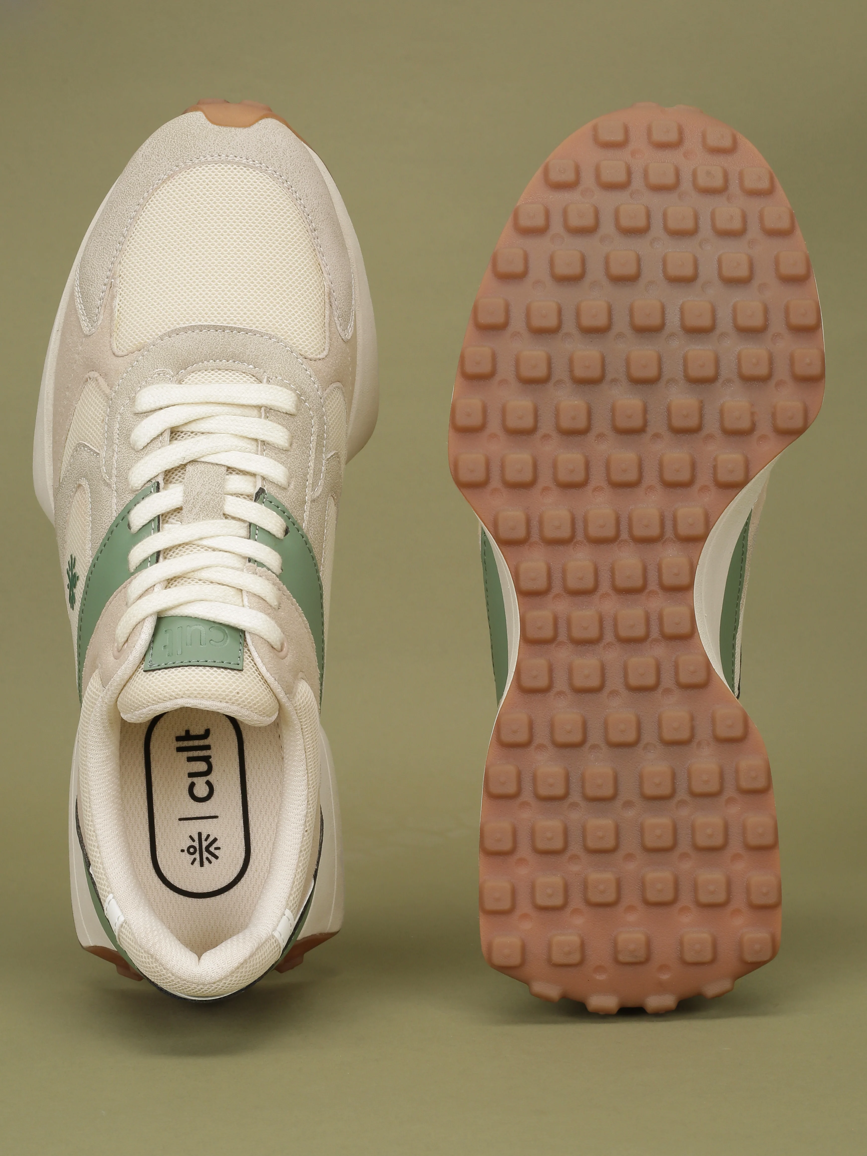 cult Men's EasyBreezy Sneakers - Beige/Olive - Image 8