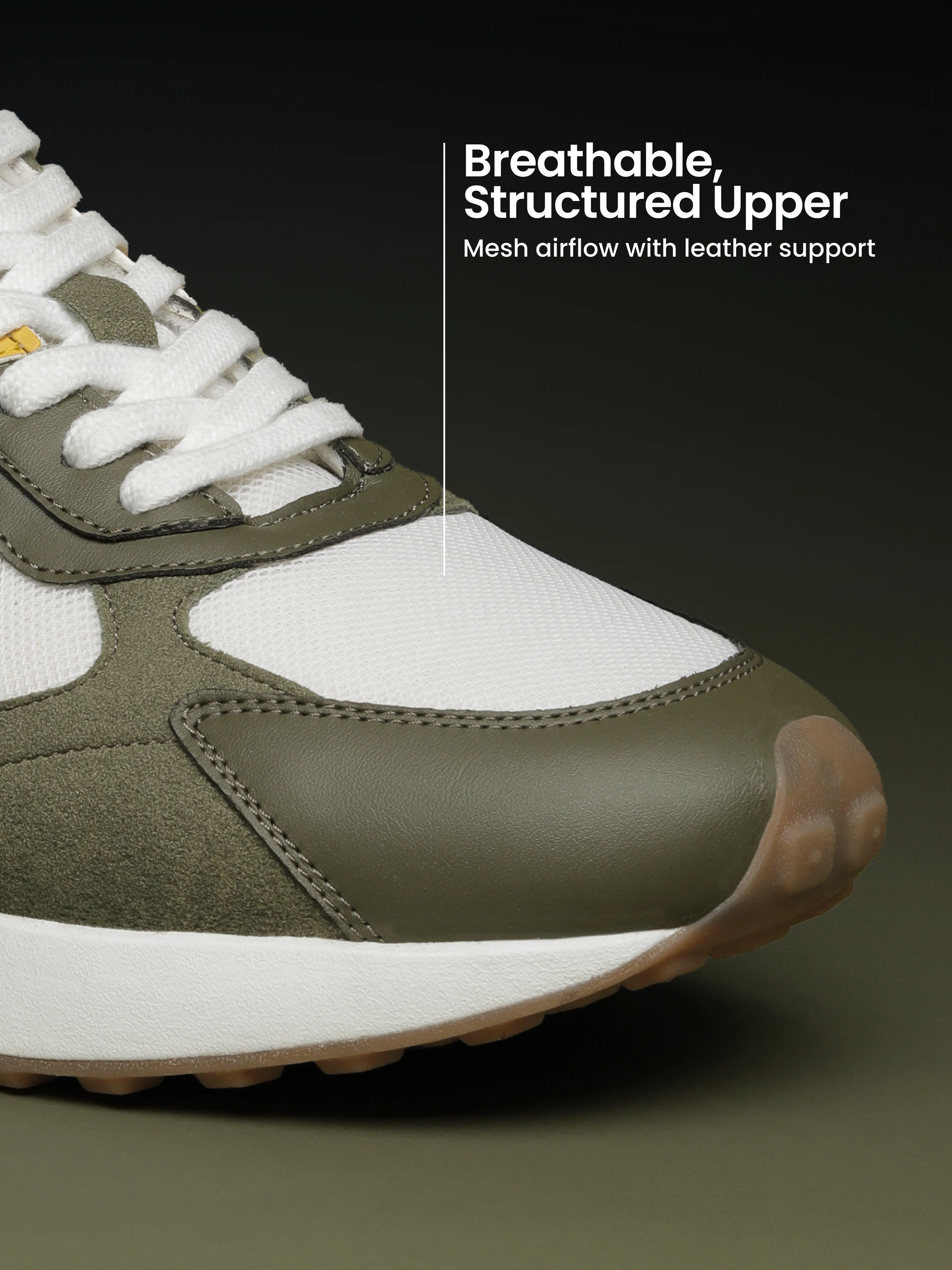 cult Men's EasyBreezy Sneakers - White/Olive - Image 4