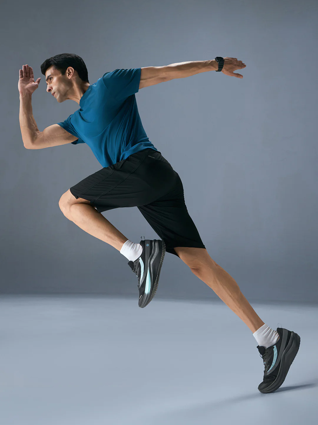 cult Men's Envo Running Shoes - Black/Aqua - Image 2