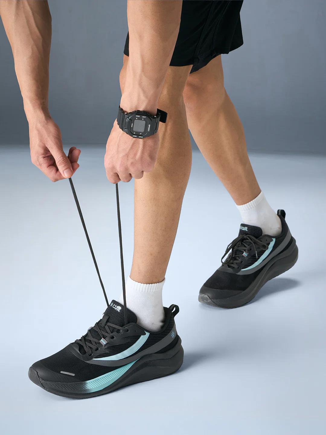 cult Men's Envo Running Shoes - Black/Aqua - Image 7