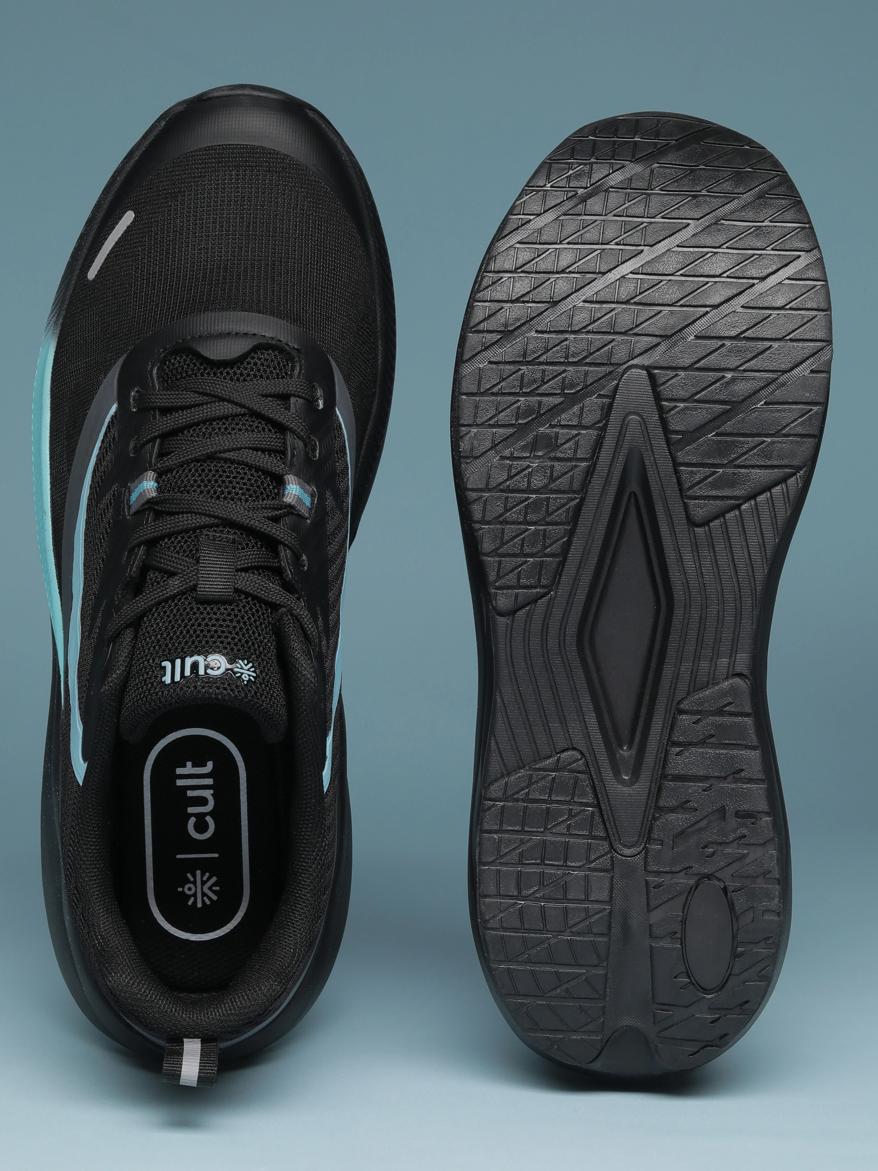 cult Men's Envo Running Shoes - Black/Aqua - Image 8