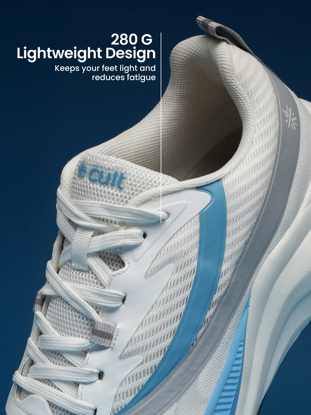 cult Men's Envo Running Shoes - White/Sky Blue - Image 6