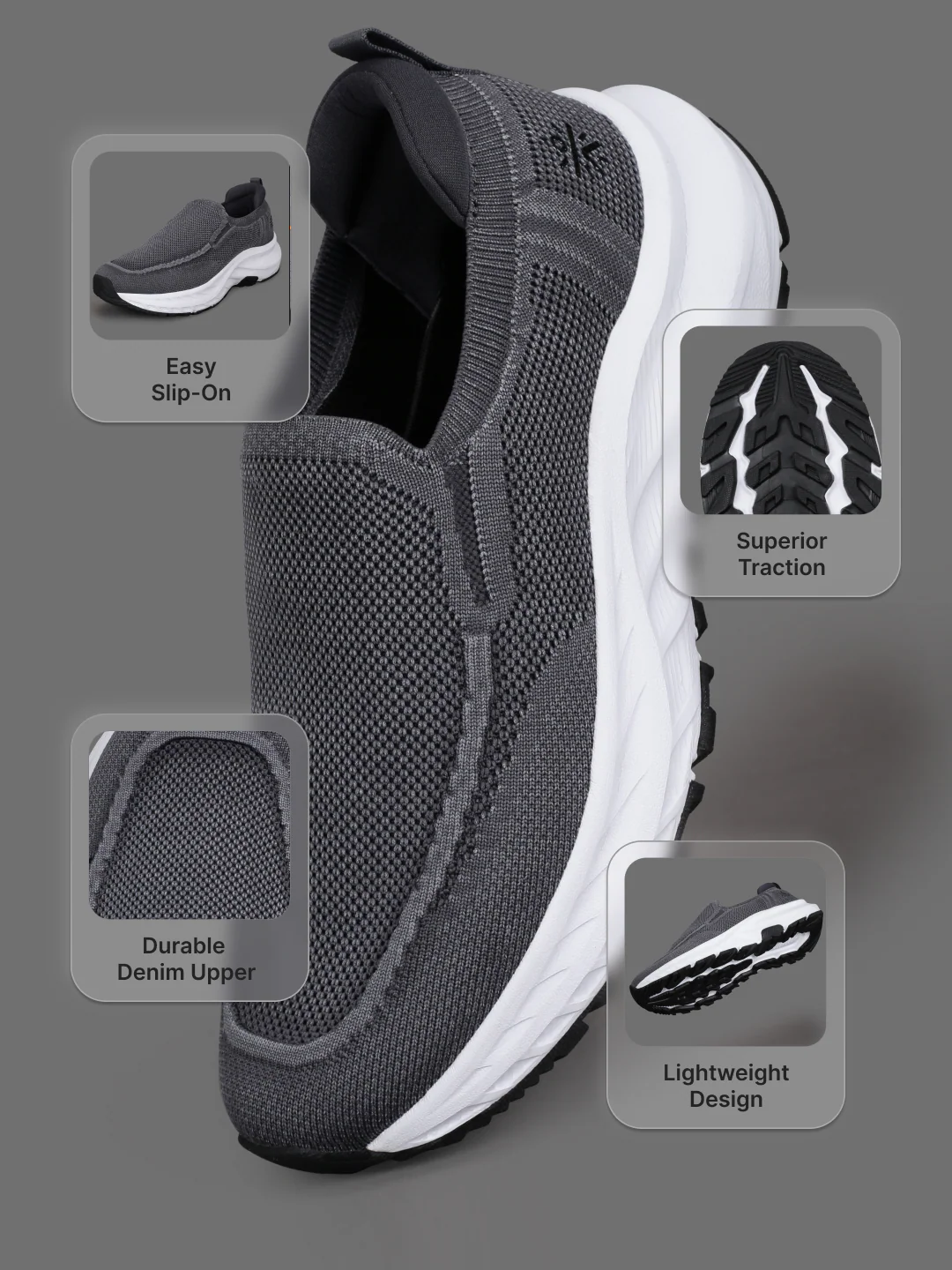 cult Men's Fleeter Slip-On Shoes - D.Grey - Image 5