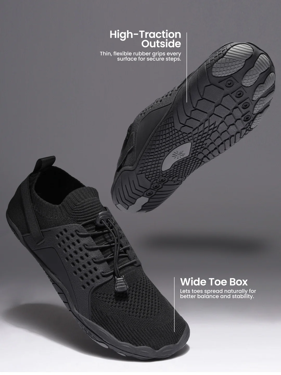 cult Men's FlexKnit Barefoot Training Shoes - Black - Image 5