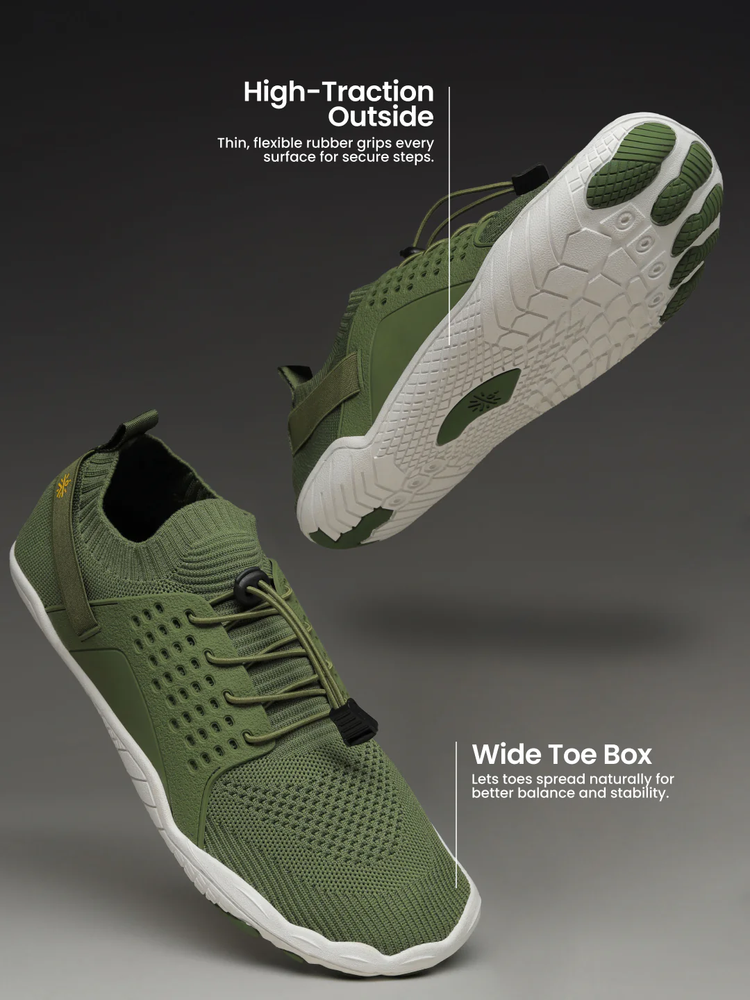cult Men's FlexKnit Barefoot Training Shoes - Olive - Image 5