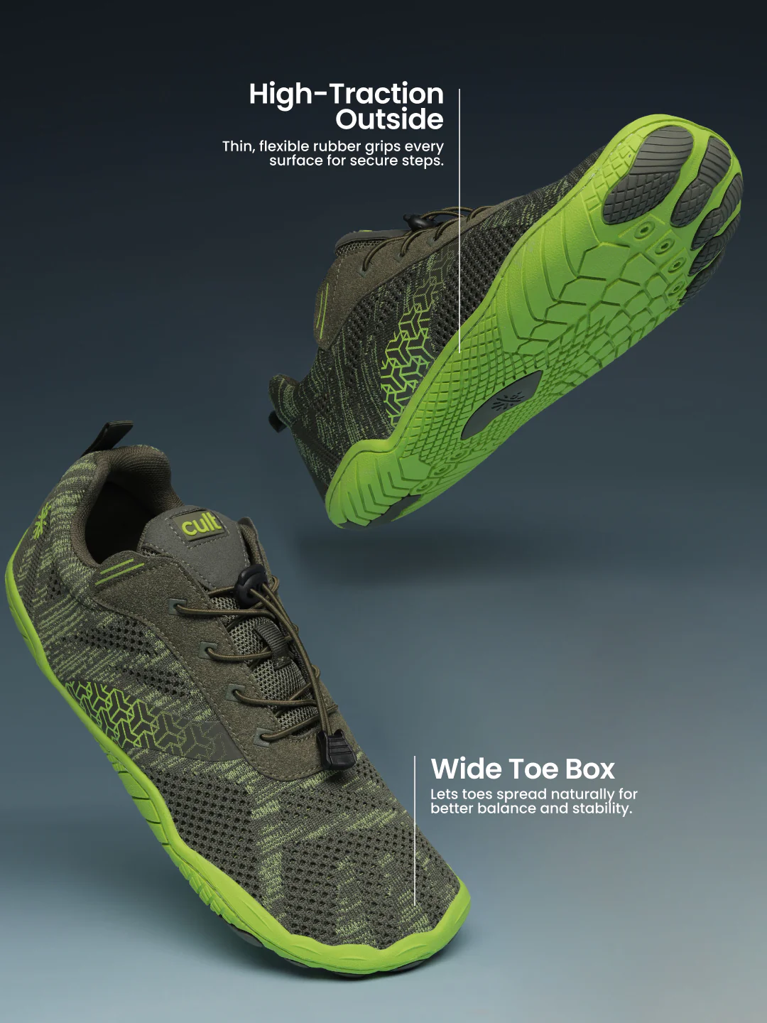 cult Men's KnitFit Barefoot Training Shoes - Olive - Image 6
