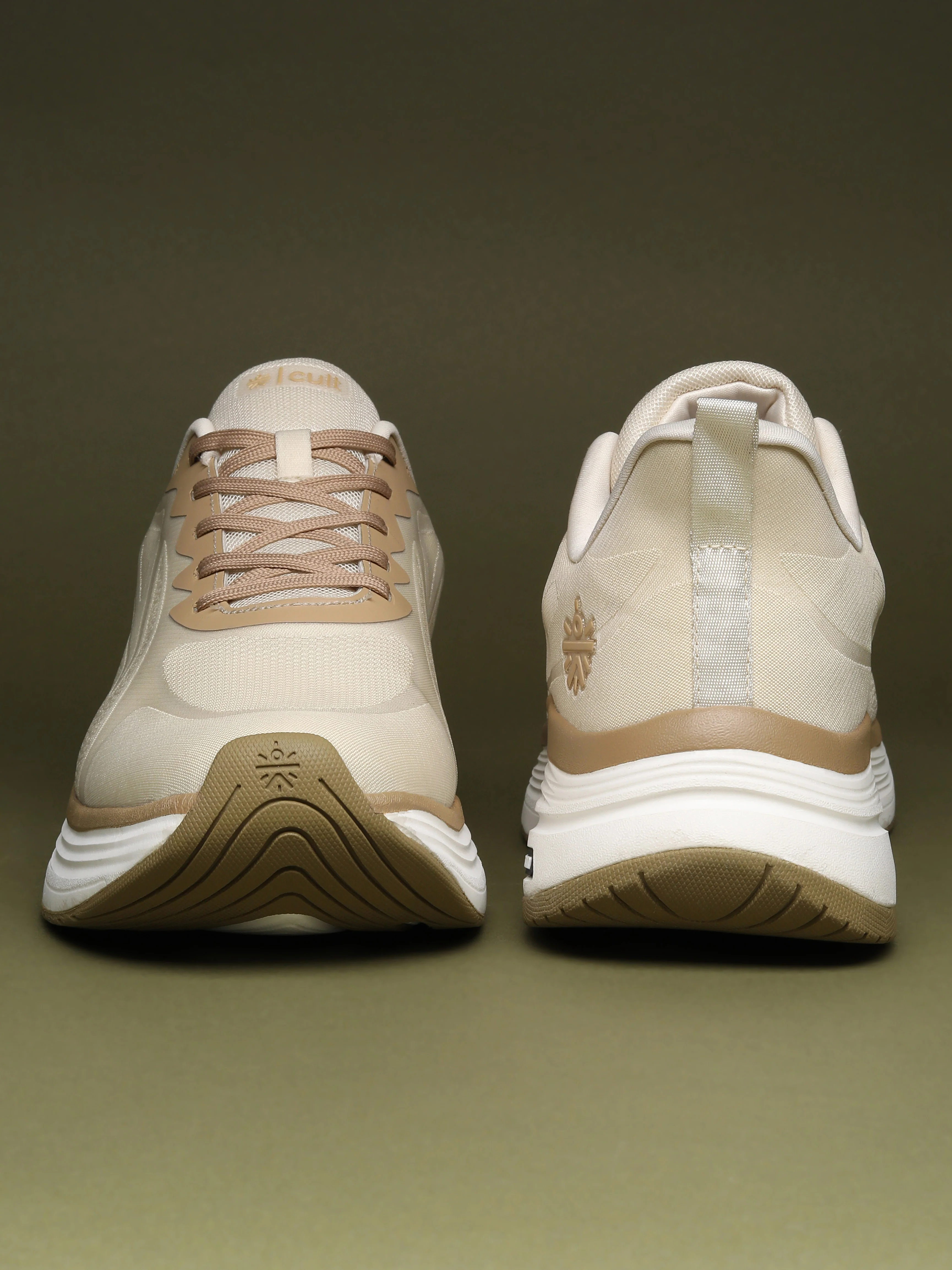 cult Men's Flexride Running Shoes with Durable Rubber Outsole & Cushioning for Runs up to 20 km - Cream/Beige - Image 10