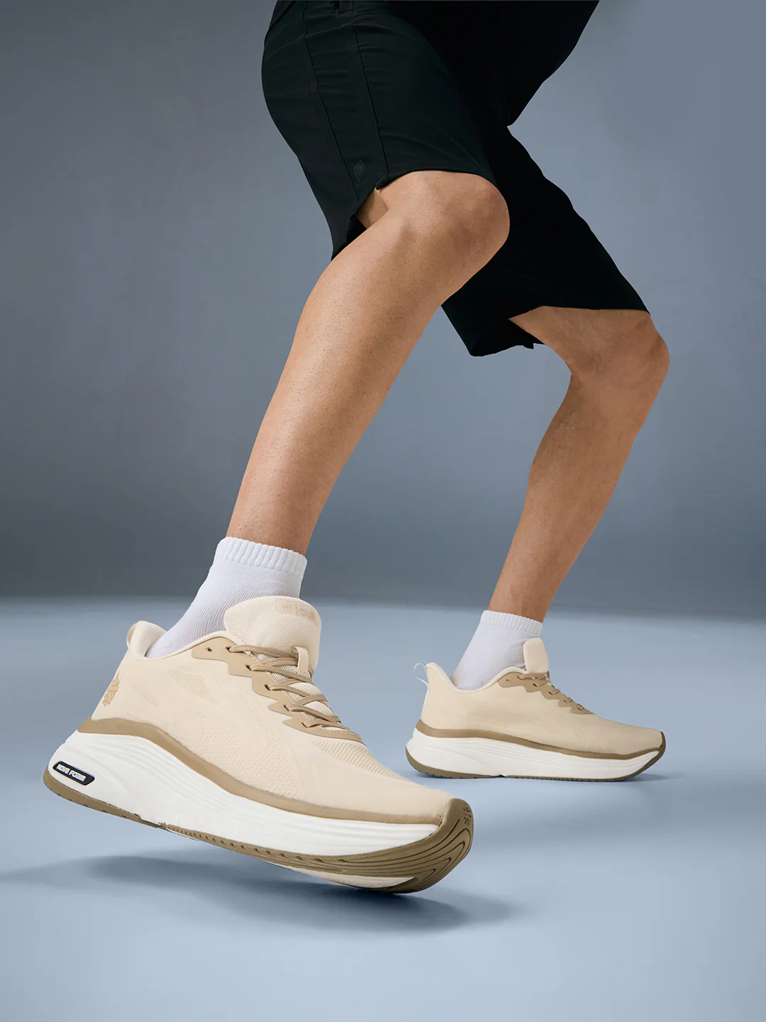 cult Men's Flexride Running Shoes with Durable Rubber Outsole & Cushioning for Runs up to 20 km - Cream/Beige - Image 7